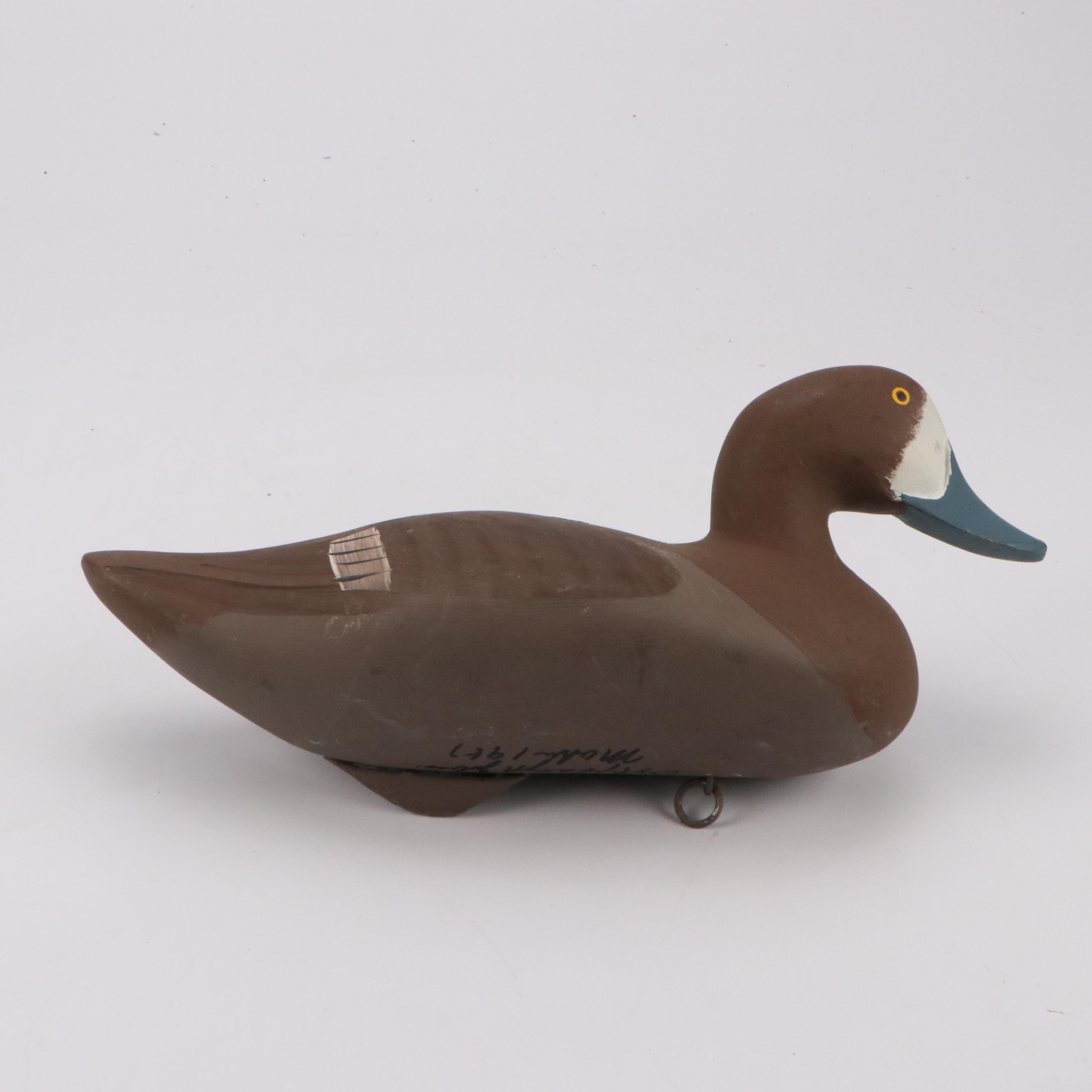 Signed Ruddy Duck Painted Wood Duck Decoy, Circa 1987