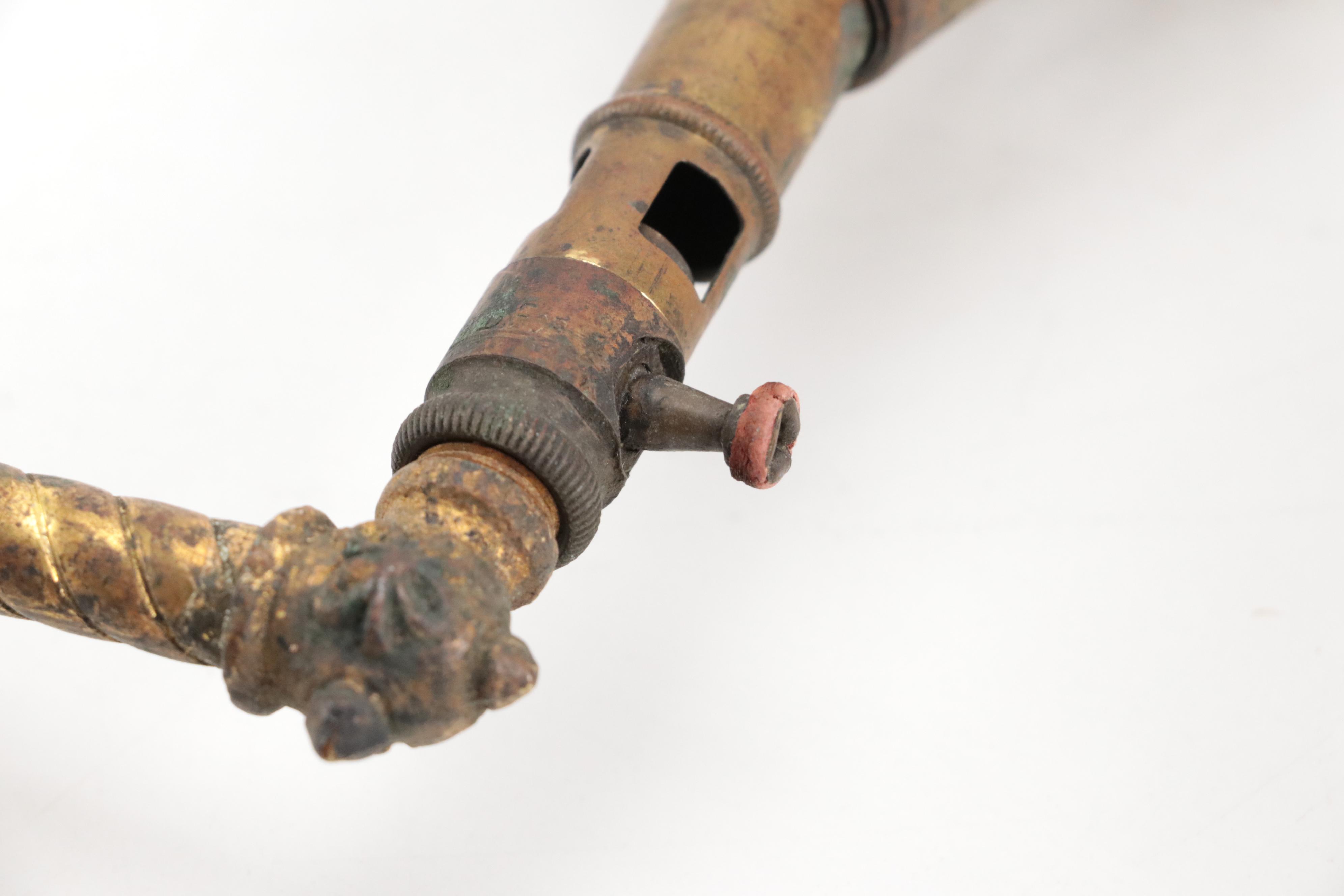 Twisted Pattern Brass Finish Gas Lamp Wall Sconce