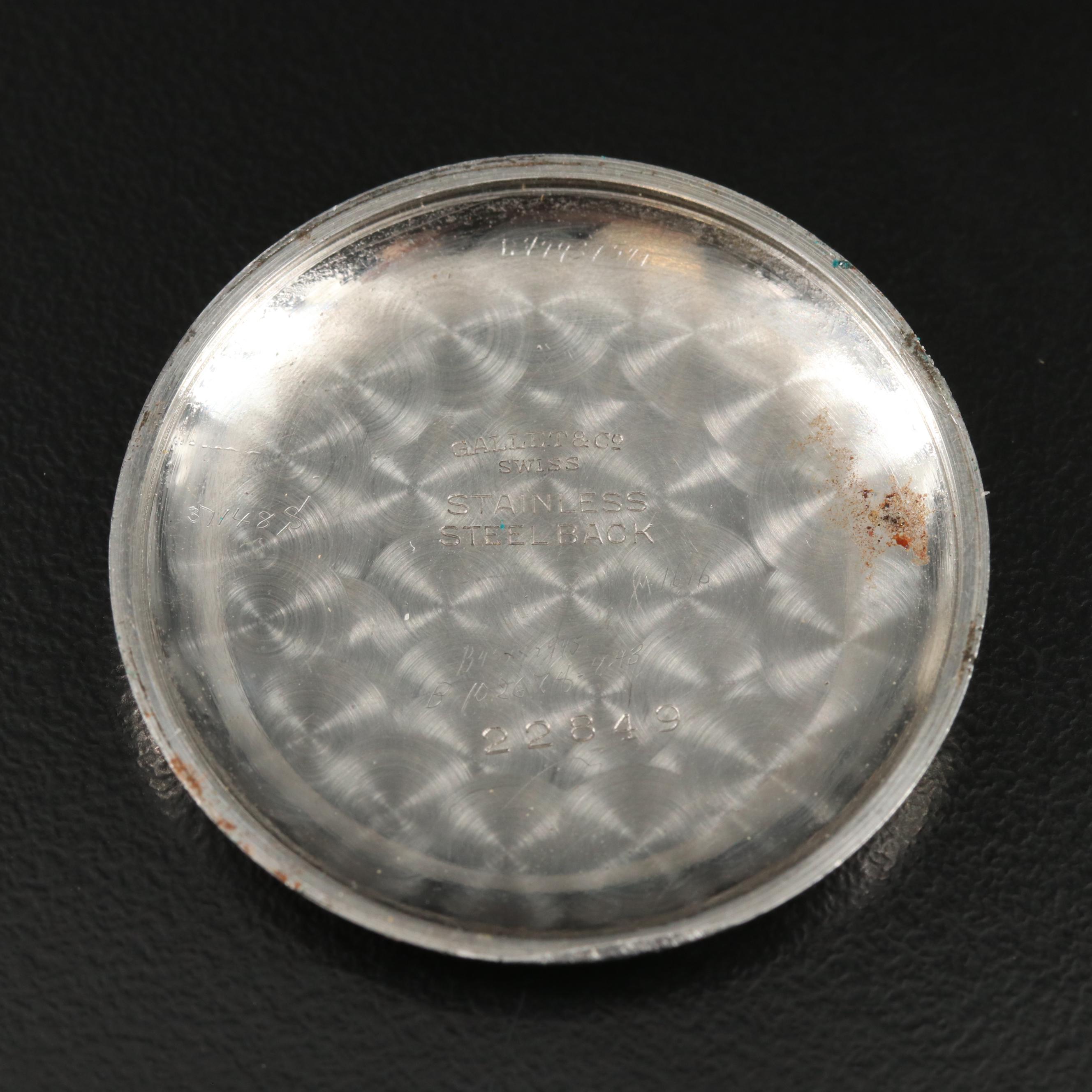 Vintage Gallet MultiChron Regulator Chronograph Watch