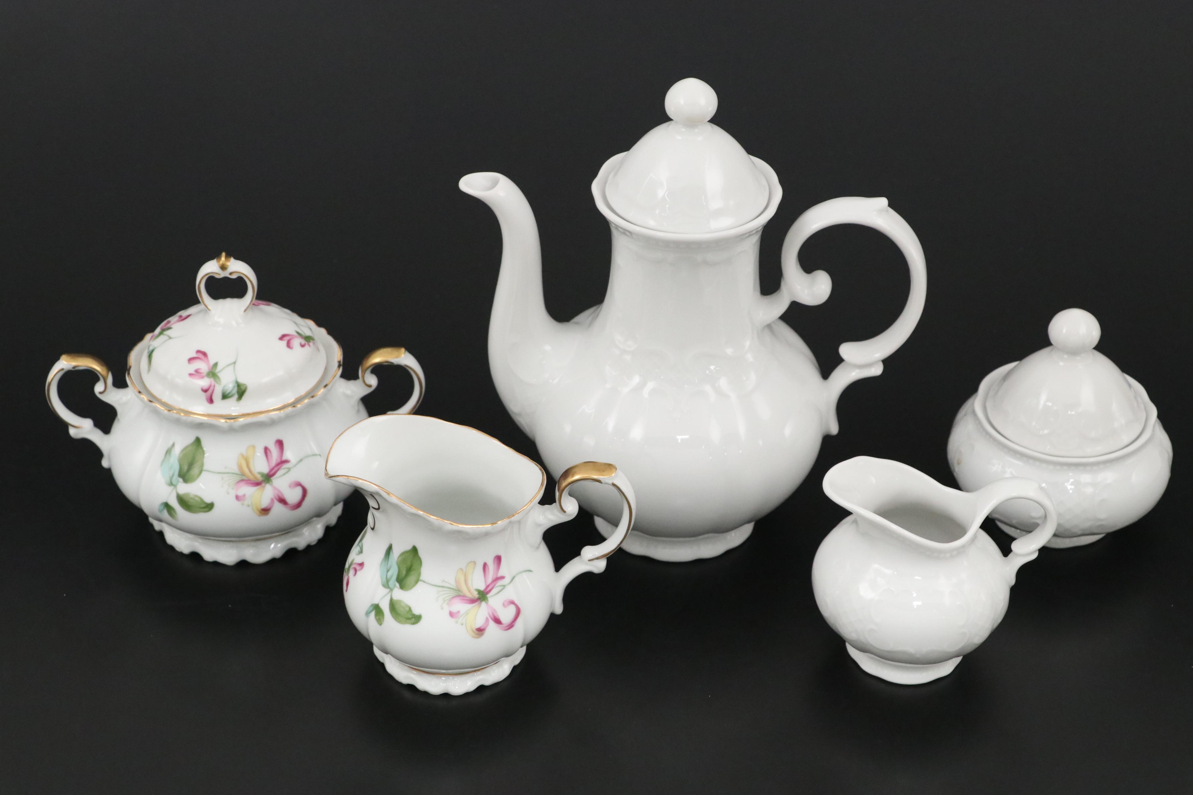 Eadelstein Porcelain "Honeysuckle" Dinnerware with Seltsmann Coffee Set