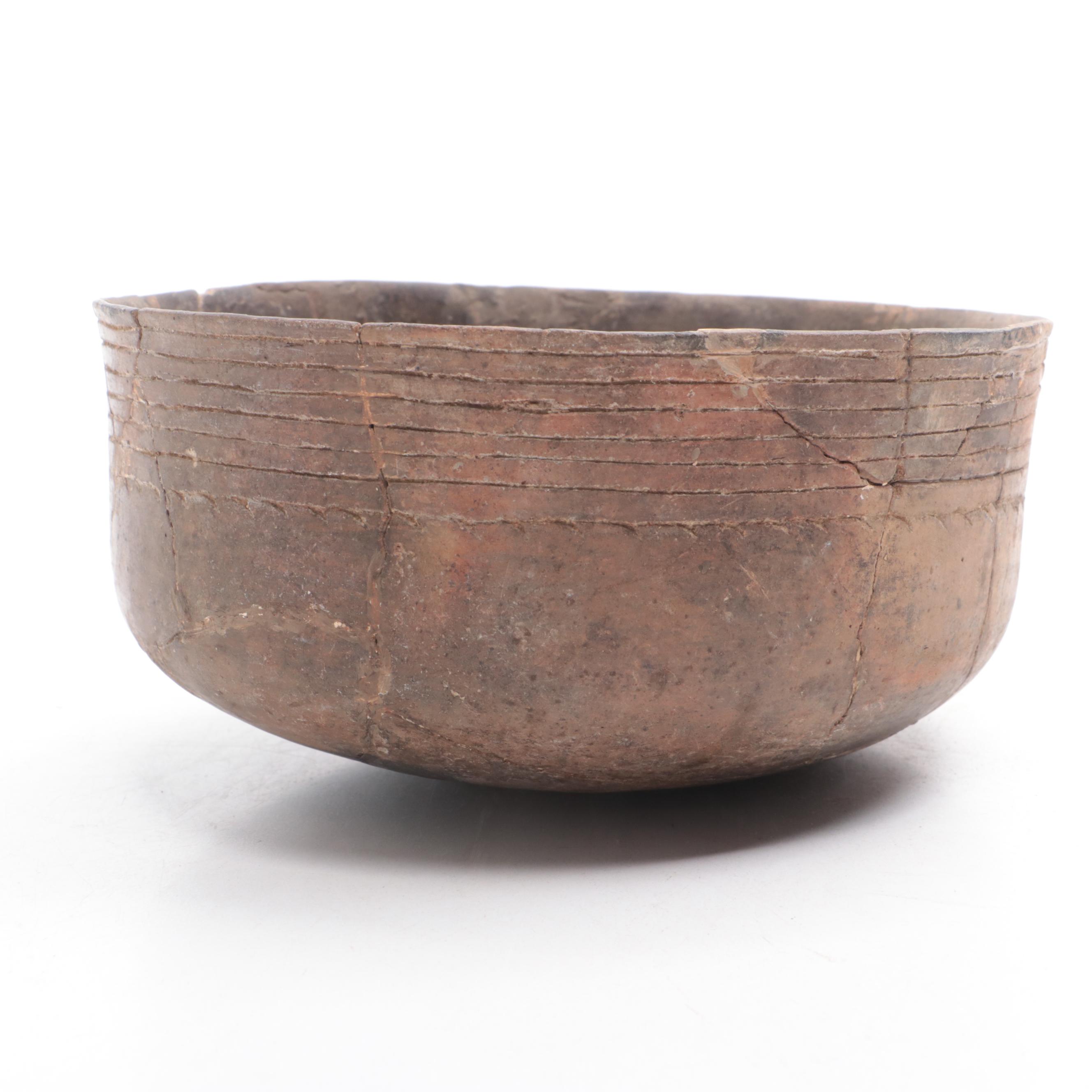 Caddo Type Incised Pottery Bowl