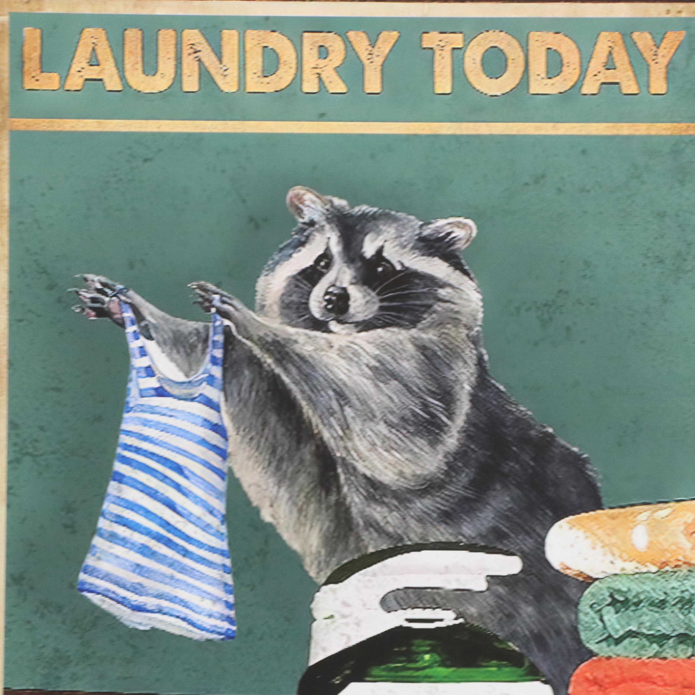 Giclée of Raccoon "Laundry Today or Naked Tomorrow"