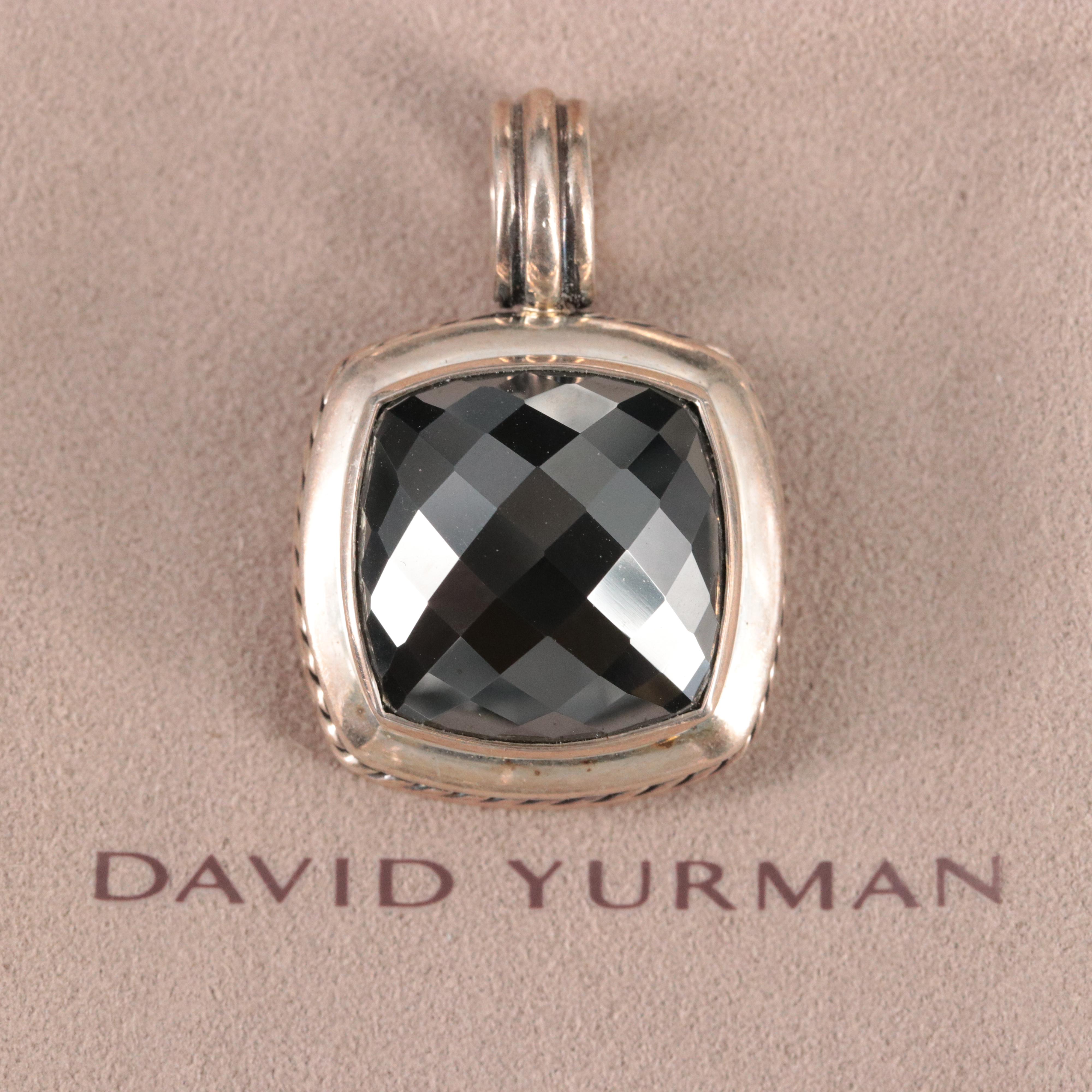 David Yurman Albion Sterling Hematite Enhancer Pendant