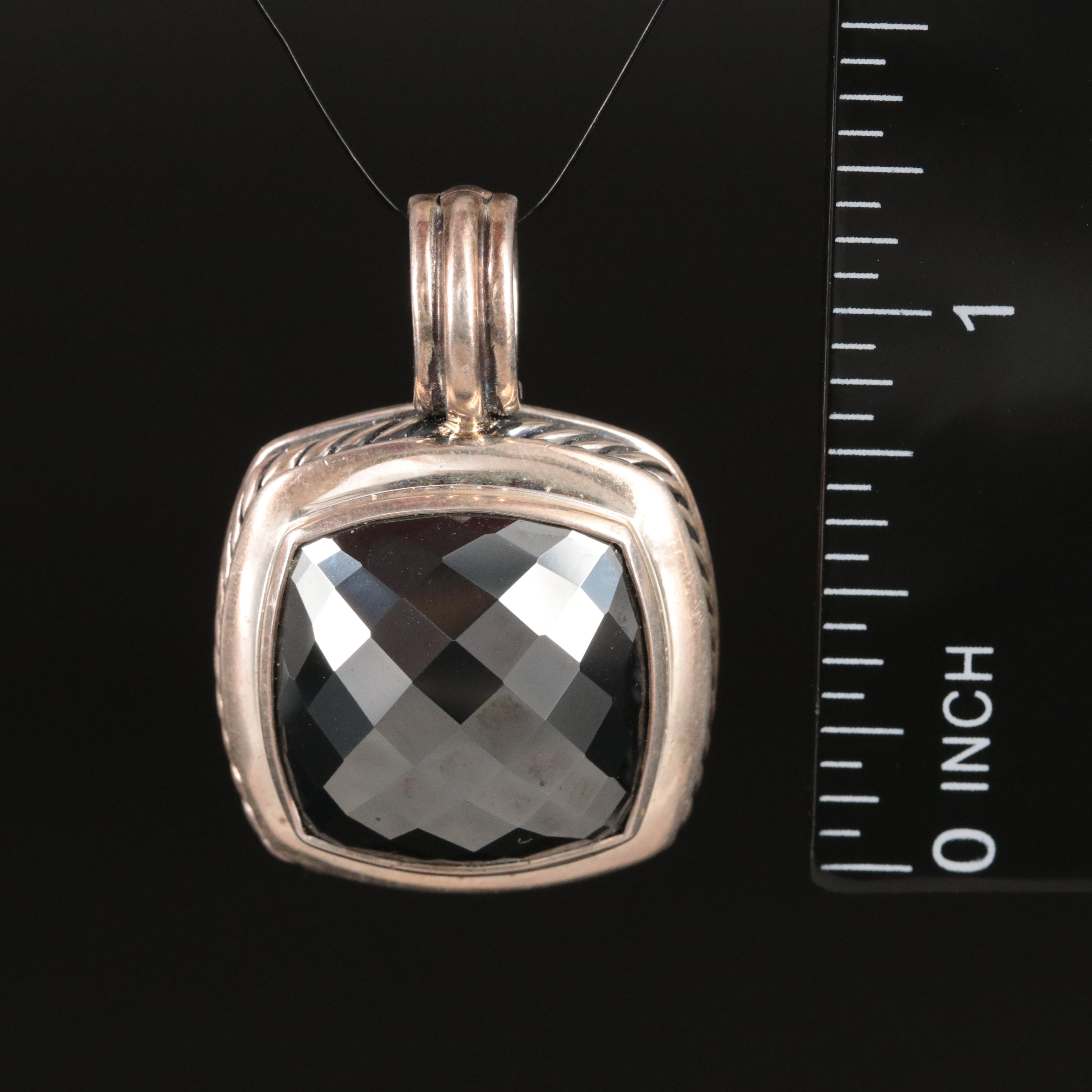 David Yurman Albion Sterling Hematite Enhancer Pendant