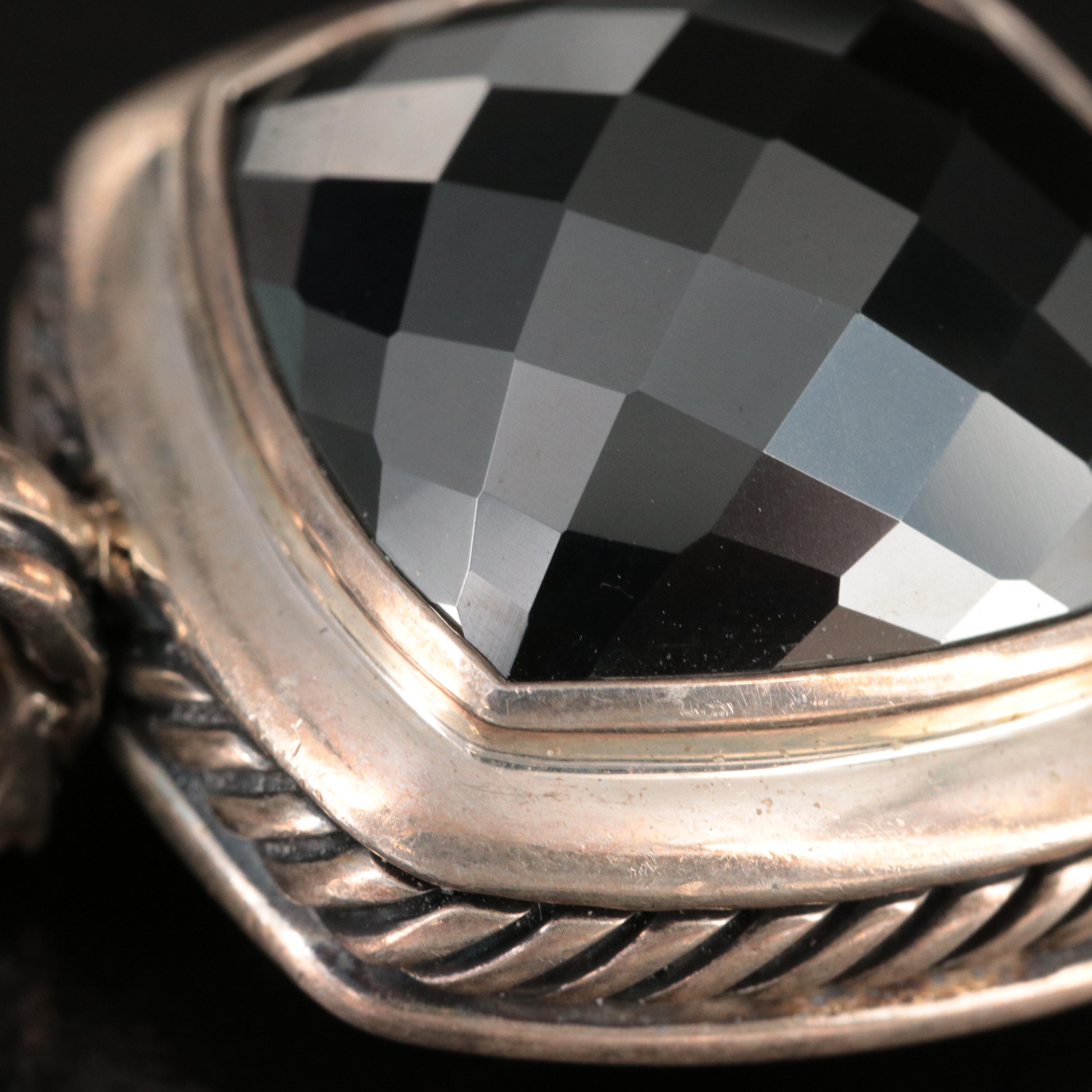 David Yurman Albion Sterling Hematite Enhancer Pendant