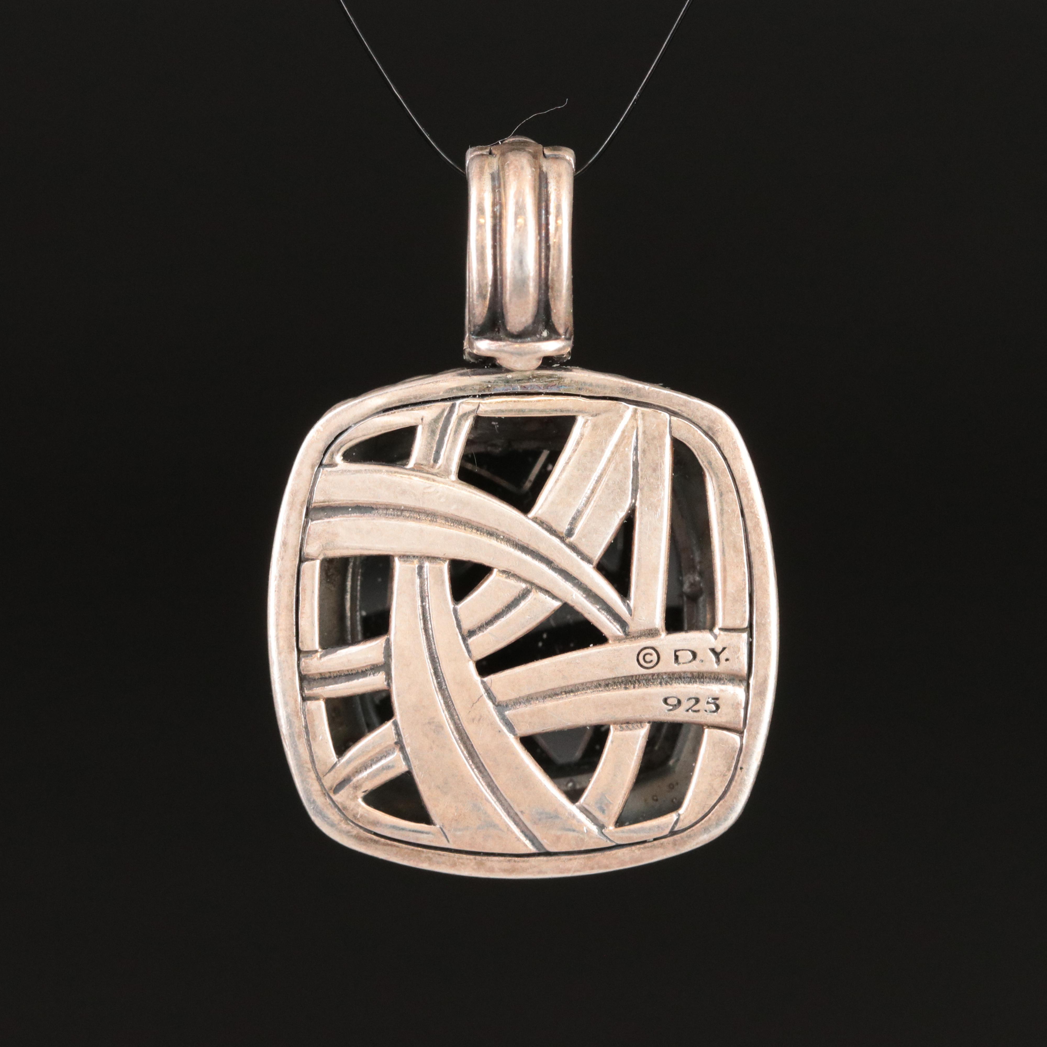 David Yurman Albion Sterling Hematite Enhancer Pendant