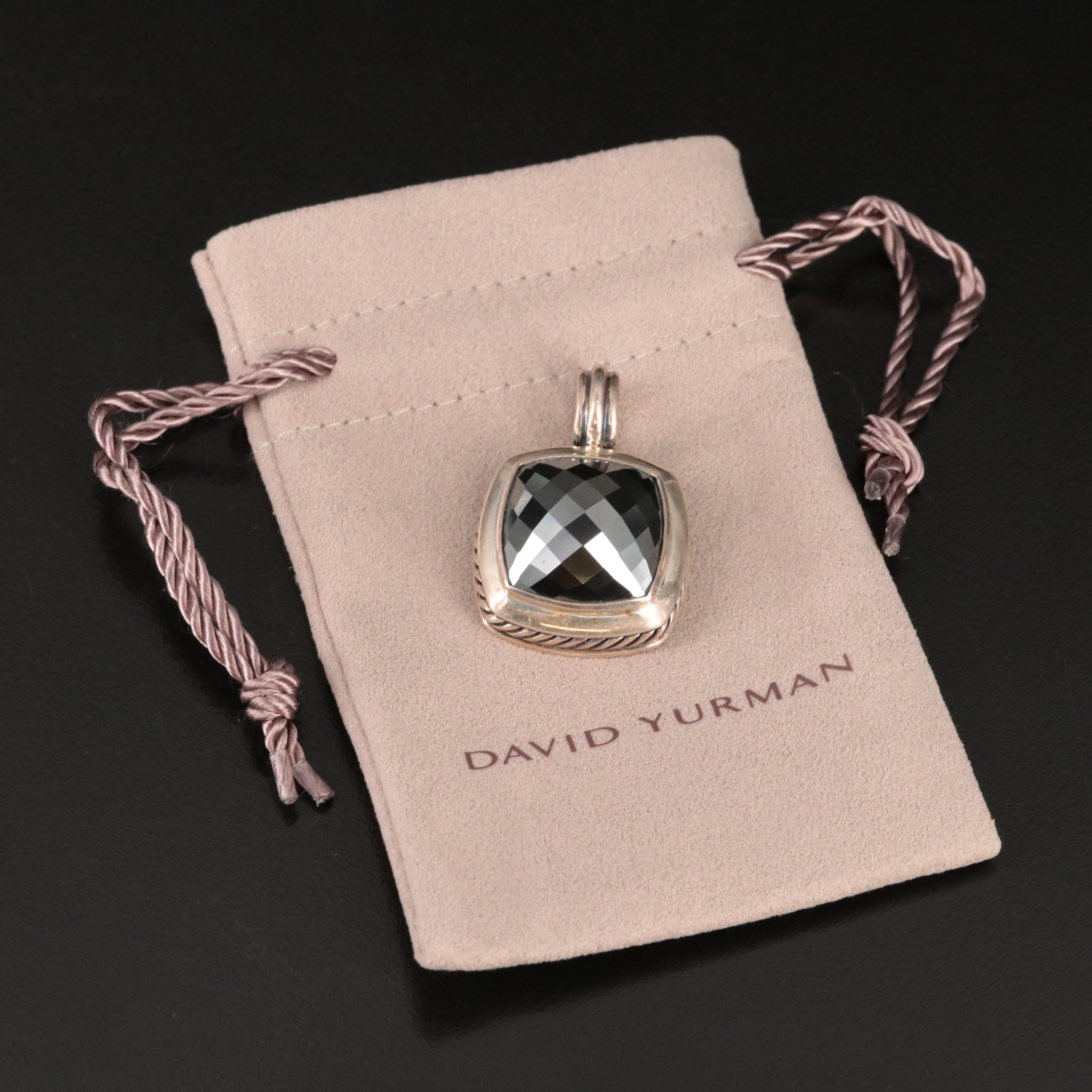 David Yurman Albion Sterling Hematite Enhancer Pendant