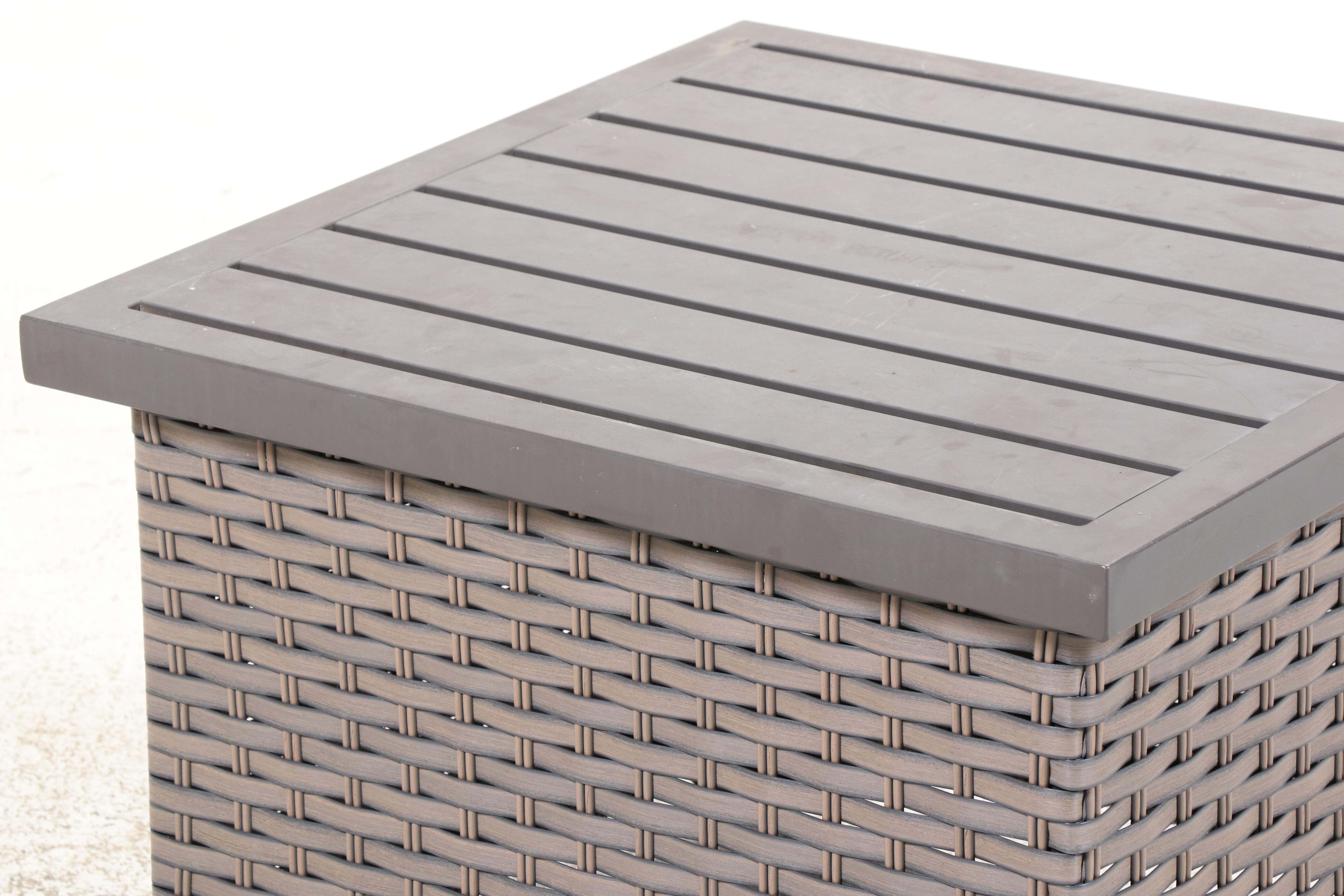 Three Contemporary Resin Wicker Accent Tables