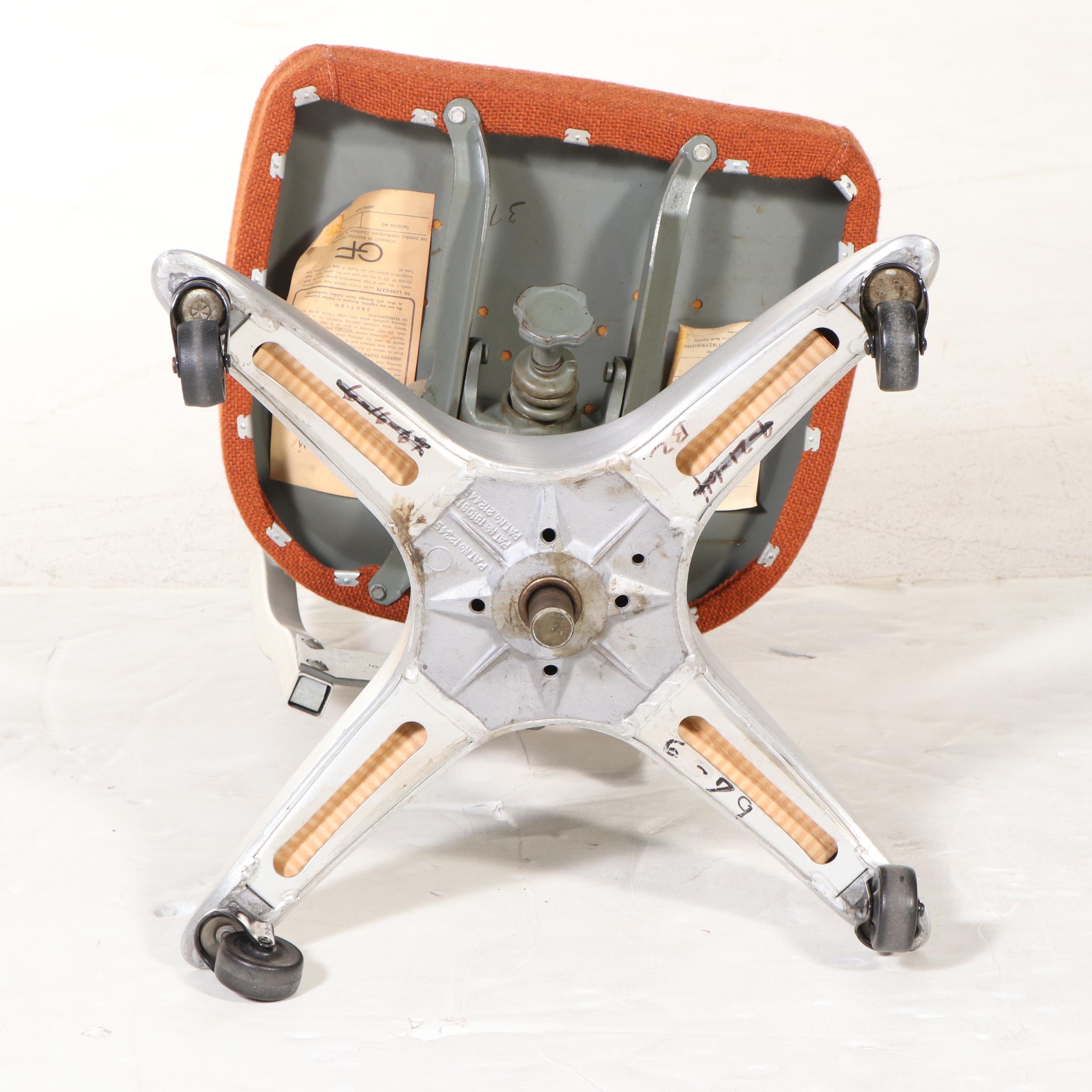 The General Fireproofing Co. Mid Century Modern Upholstered Metal Typist's Chair