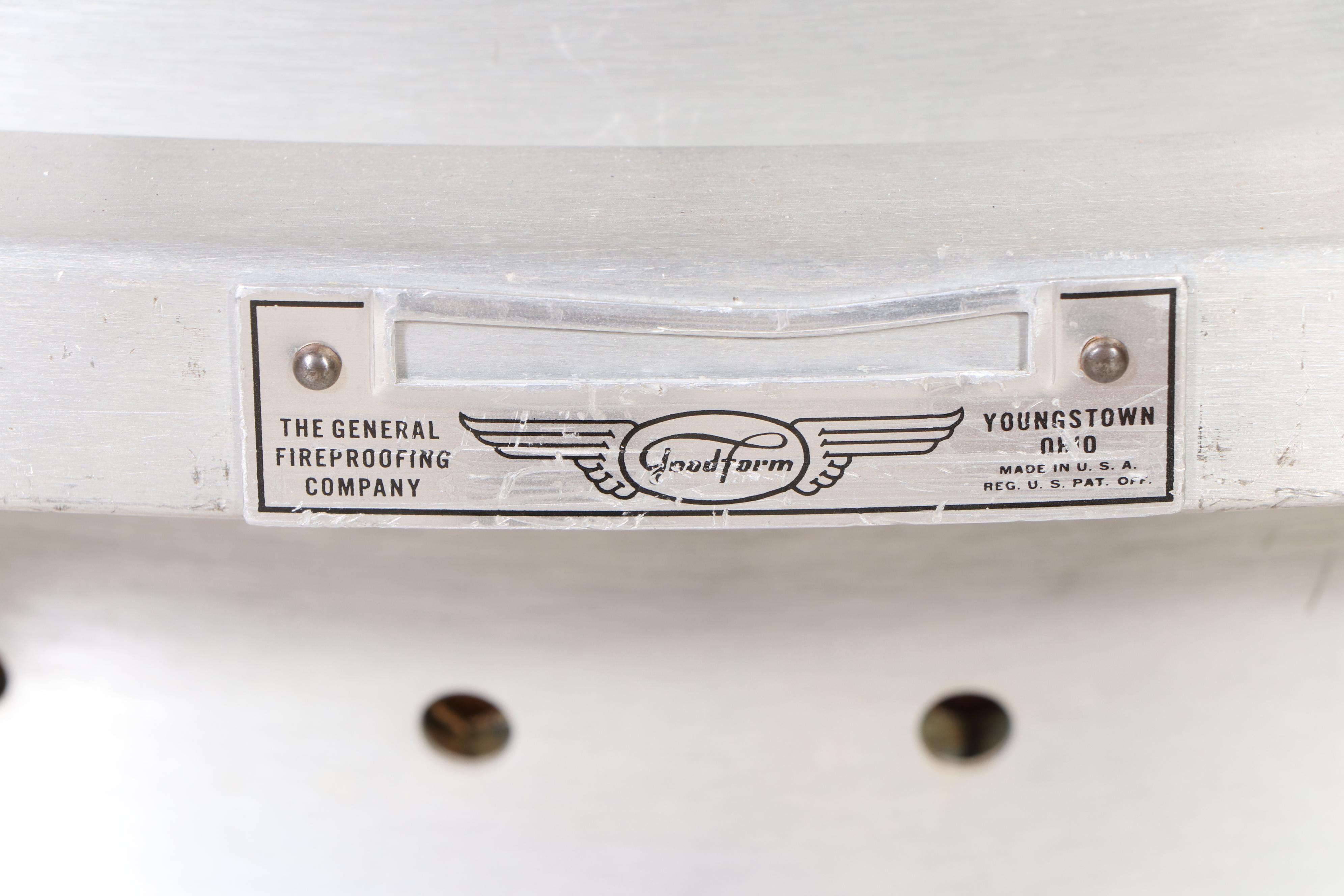 The General Fireproofing Co. Mid Century Modern Upholstered Metal Typist's Chair