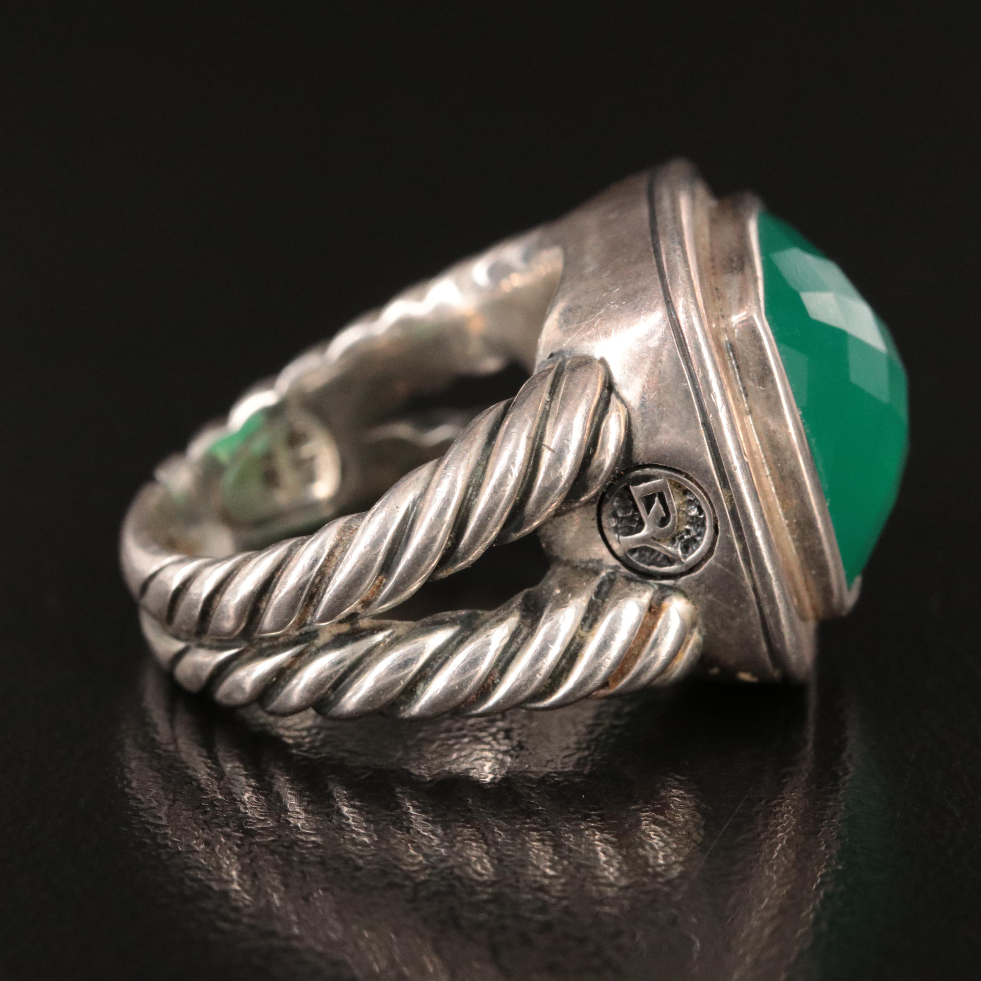 David Yurman Albion Sterling Chalcedony Ring