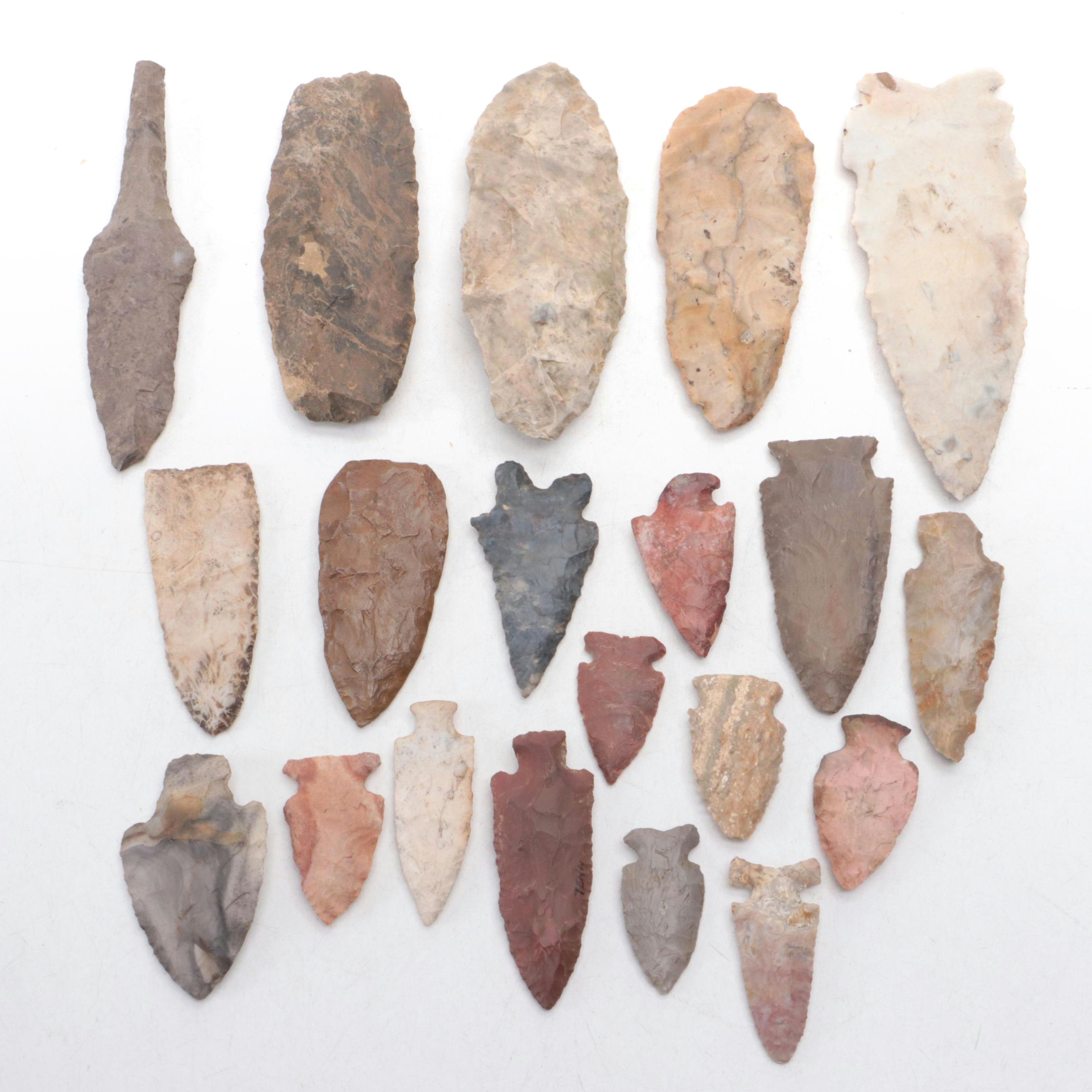 Large Group of Lithic Stone Points and Blades