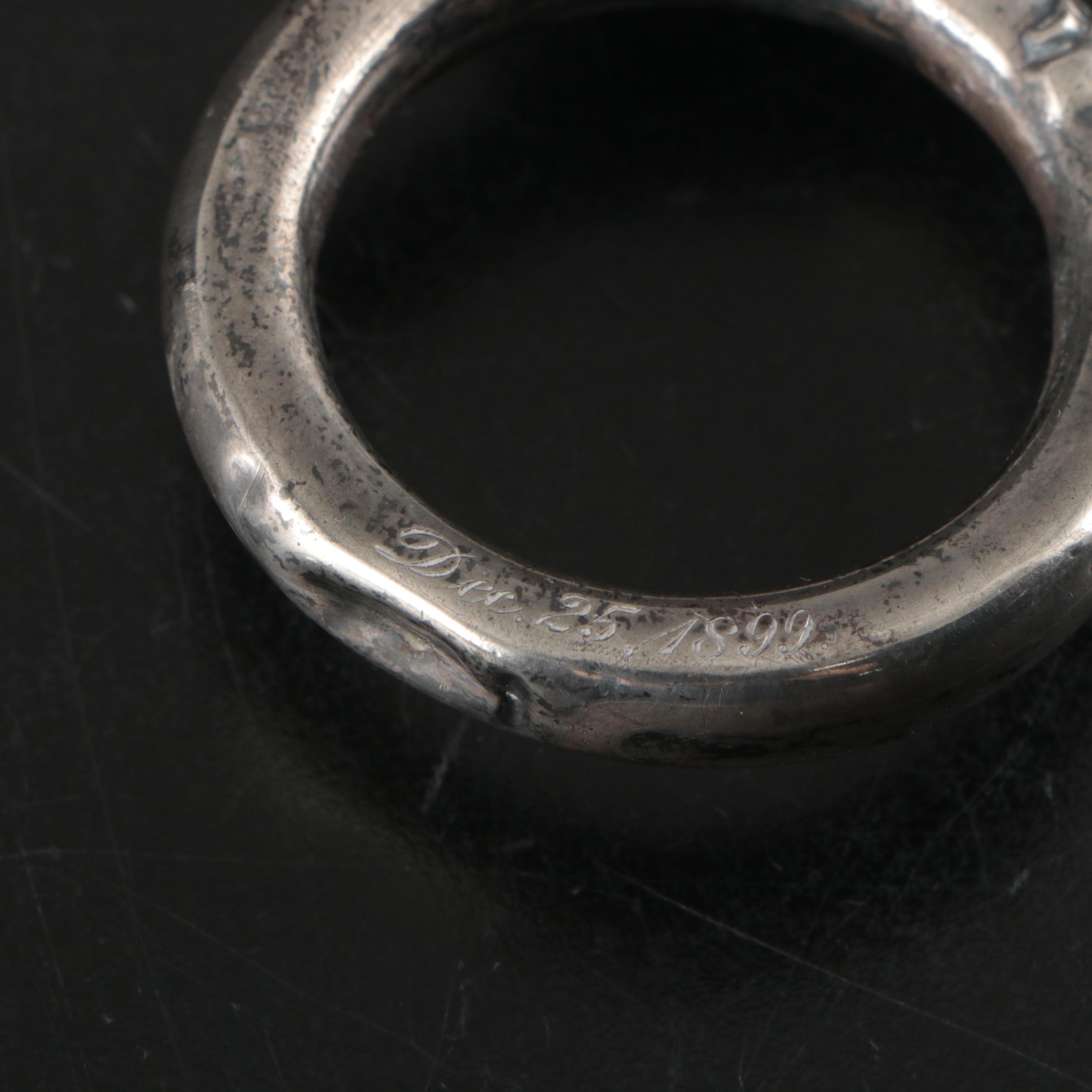 Art Nouveau Style Sterling Silver Handheld Mirror