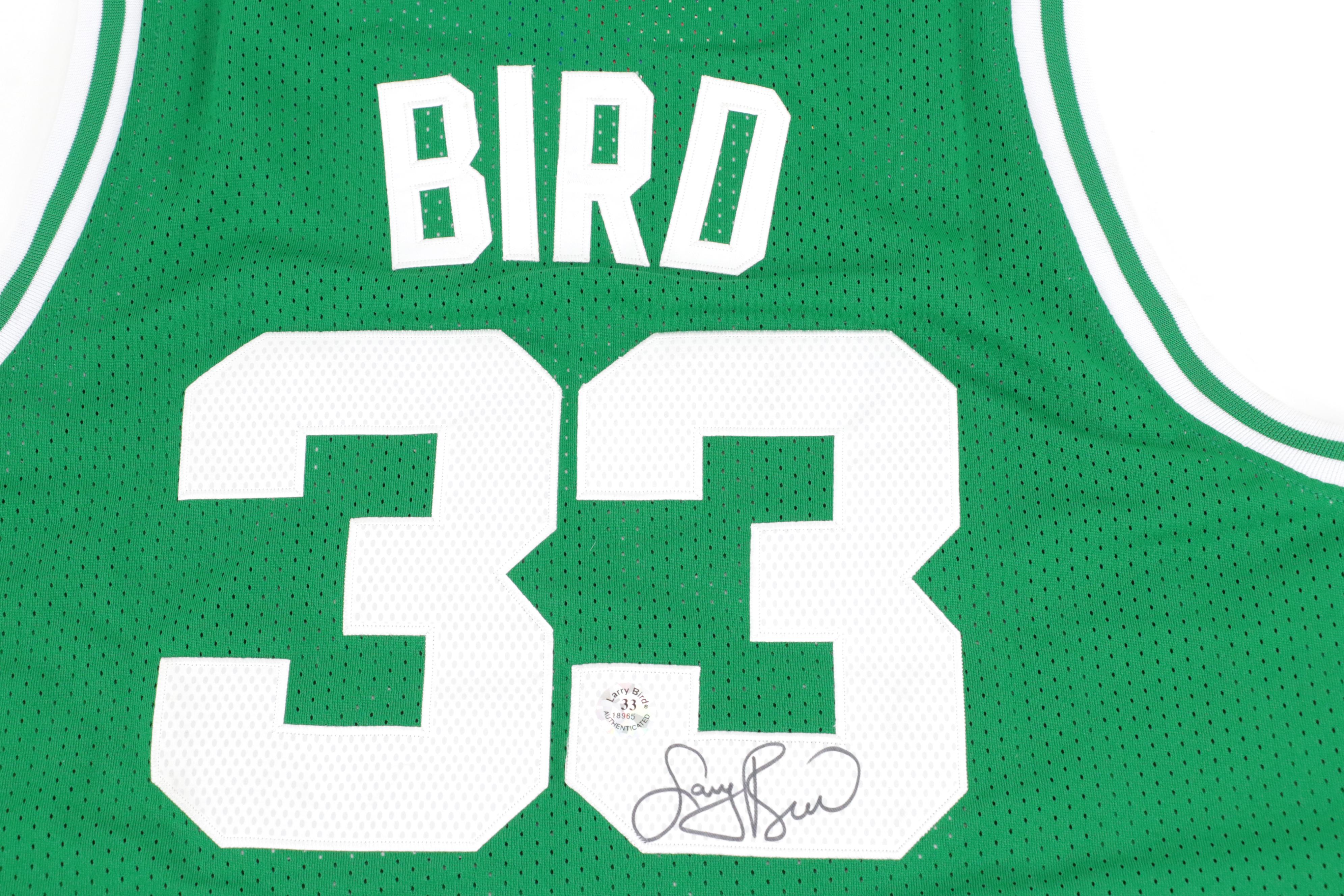 Larry Bird Signed Adidas Hardwood Classics Boston Celtics Basketball Jersey