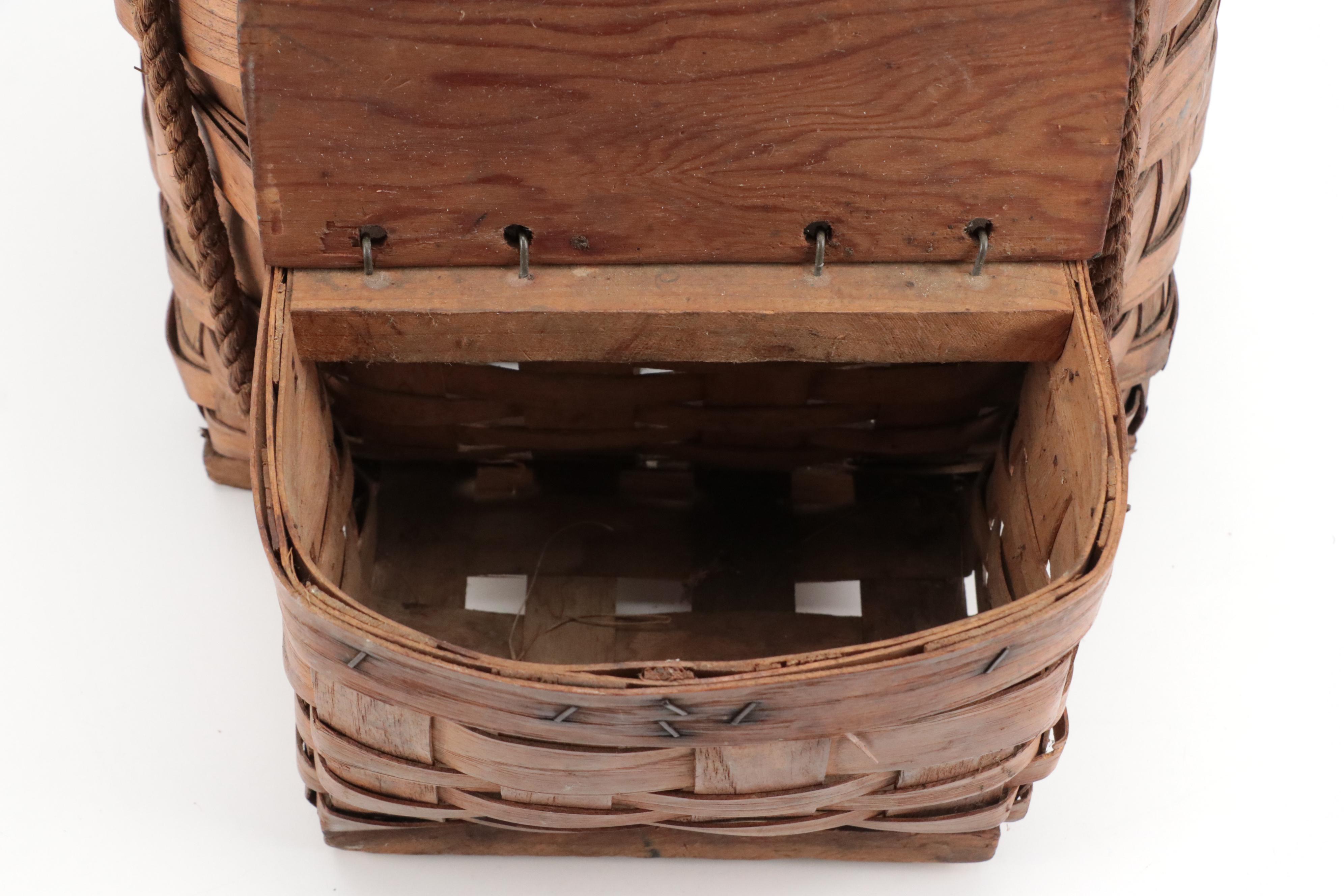 Adirondack Trappers Woven Wood Backpack Basket