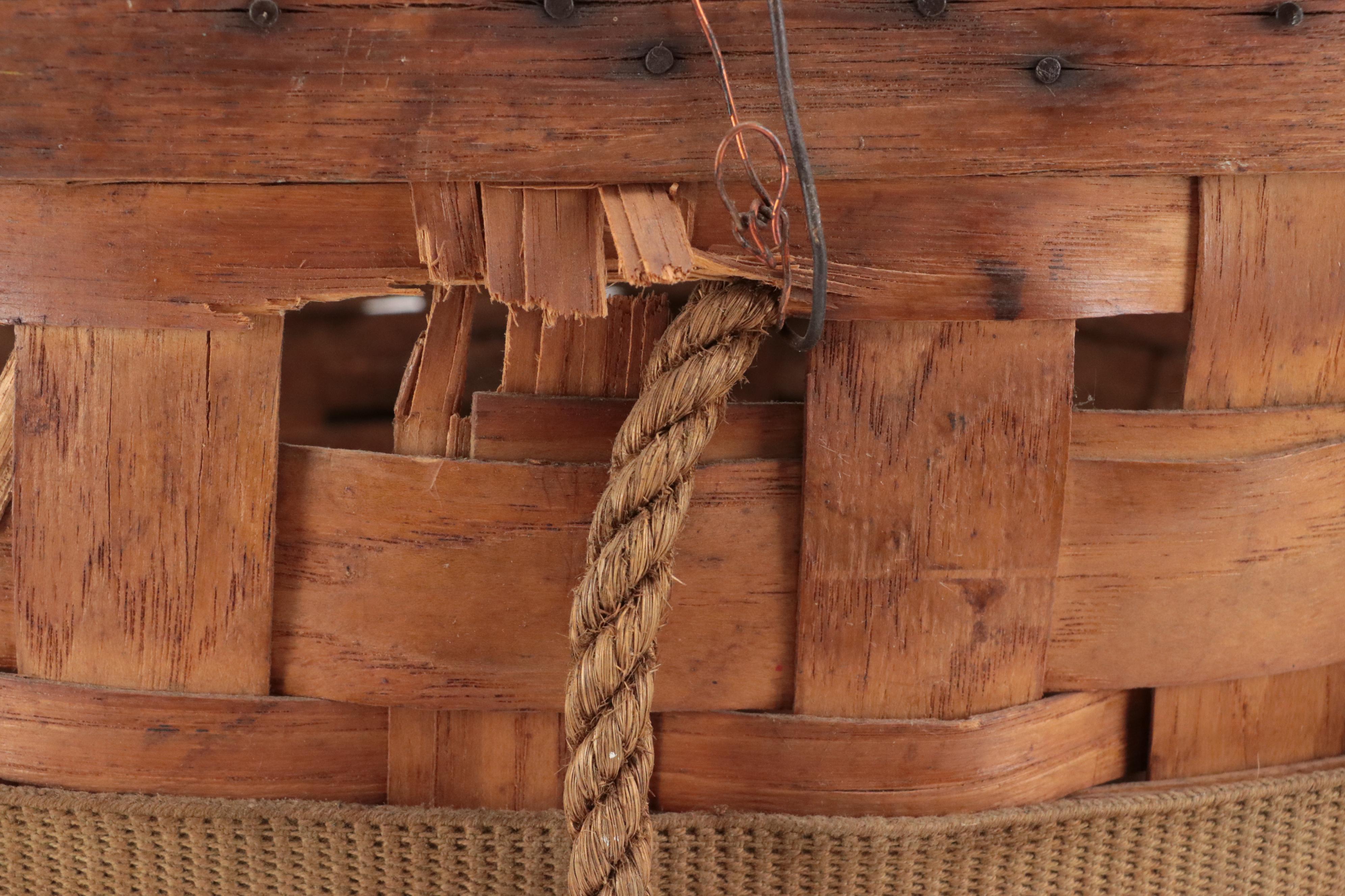 Adirondack Trappers Woven Wood Backpack Basket