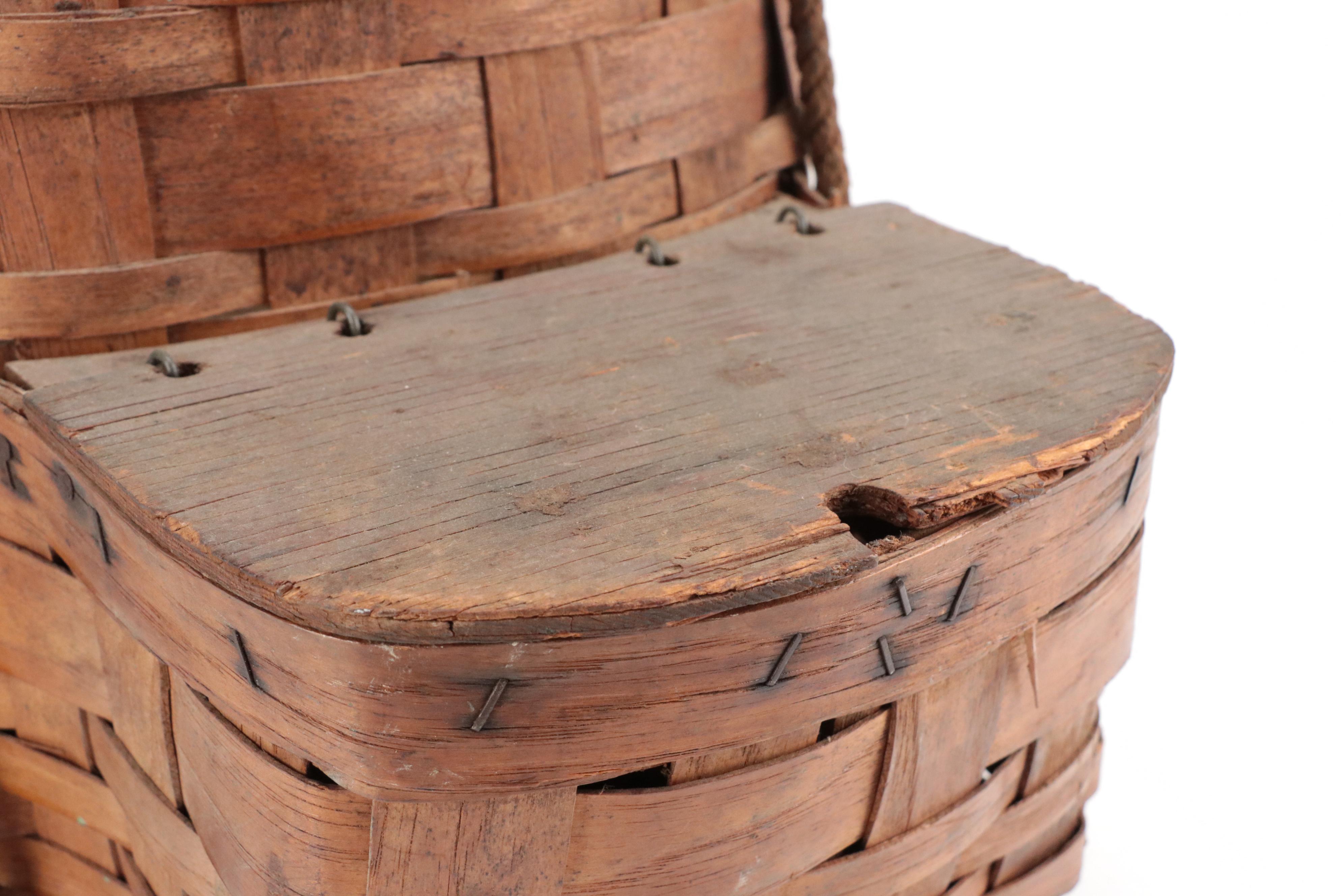 Adirondack Trappers Woven Wood Backpack Basket