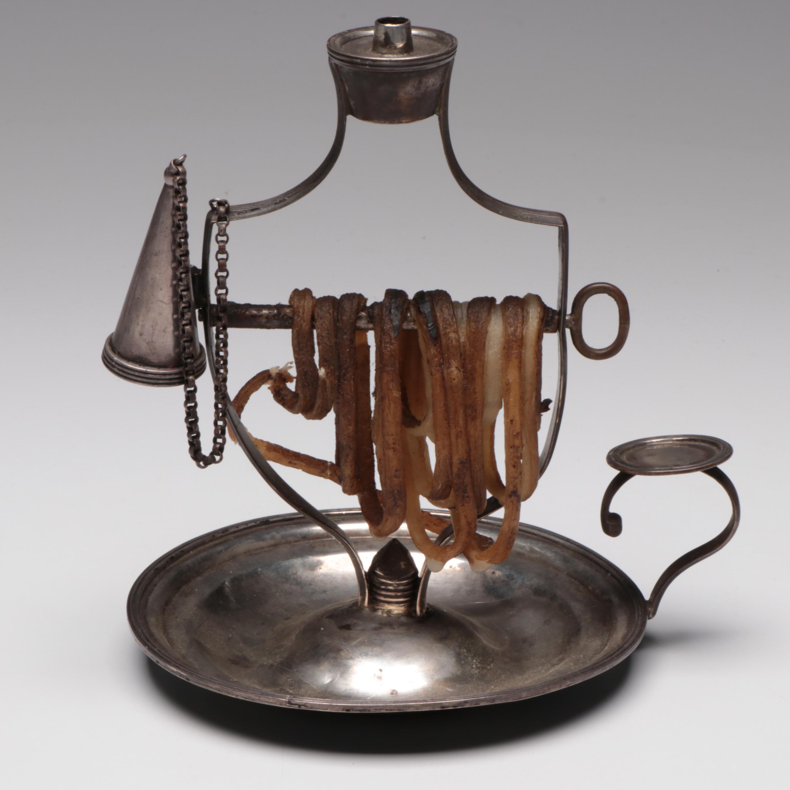 English Wax Jack with Henry Green Sterling Silver Components, 18th Century