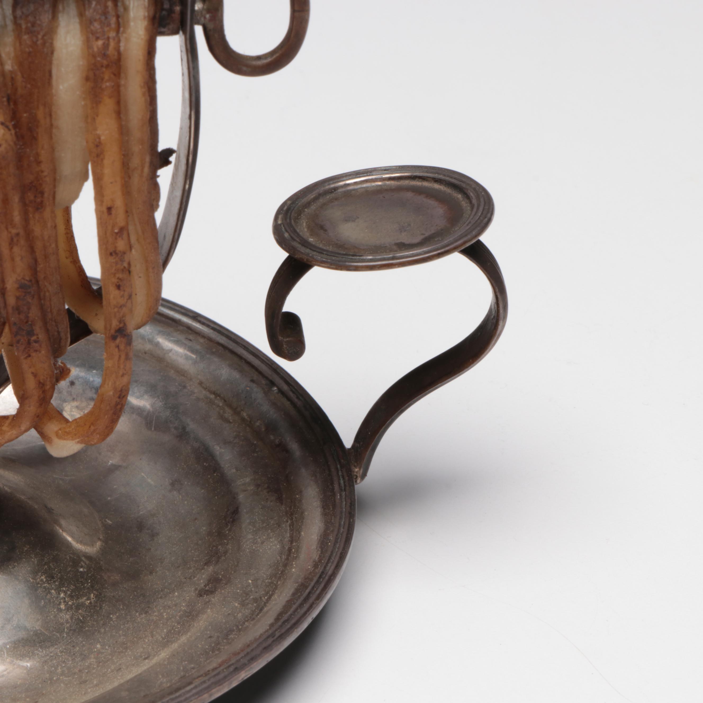 English Wax Jack with Henry Green Sterling Silver Components, 18th Century