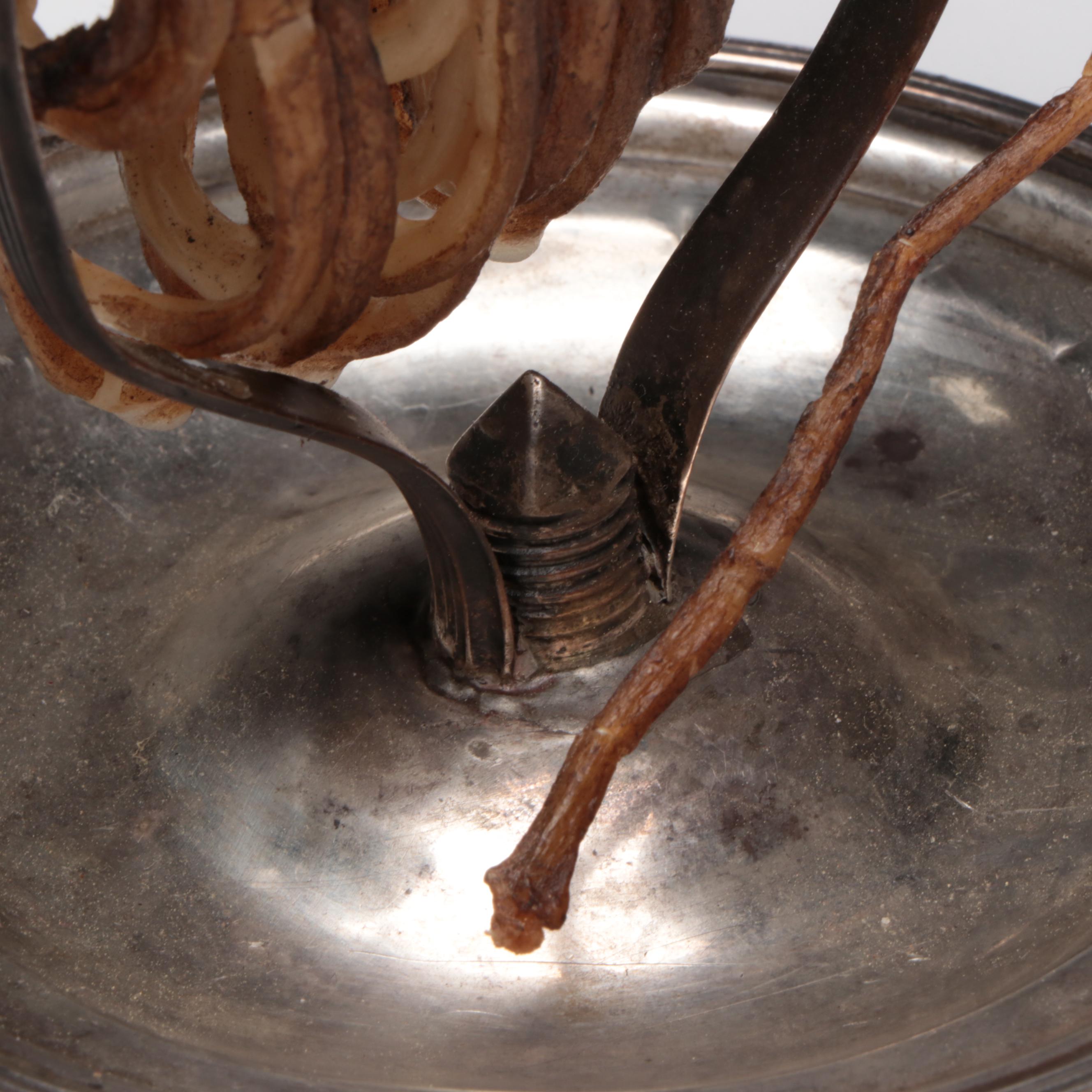 English Wax Jack with Henry Green Sterling Silver Components, 18th Century