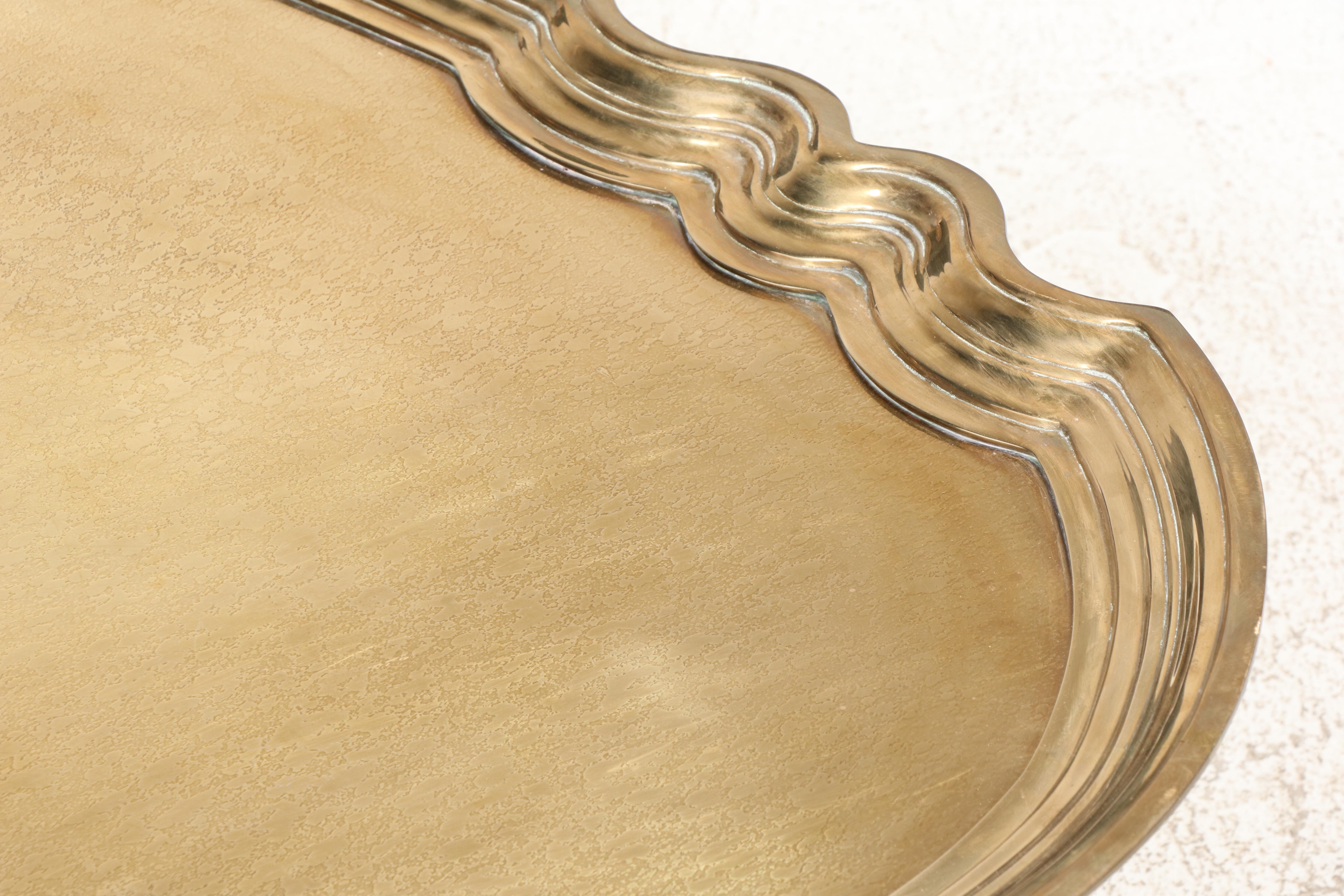 Baker Furniture Regency Style Ebonized and Brass Tray-Top Coffee Table