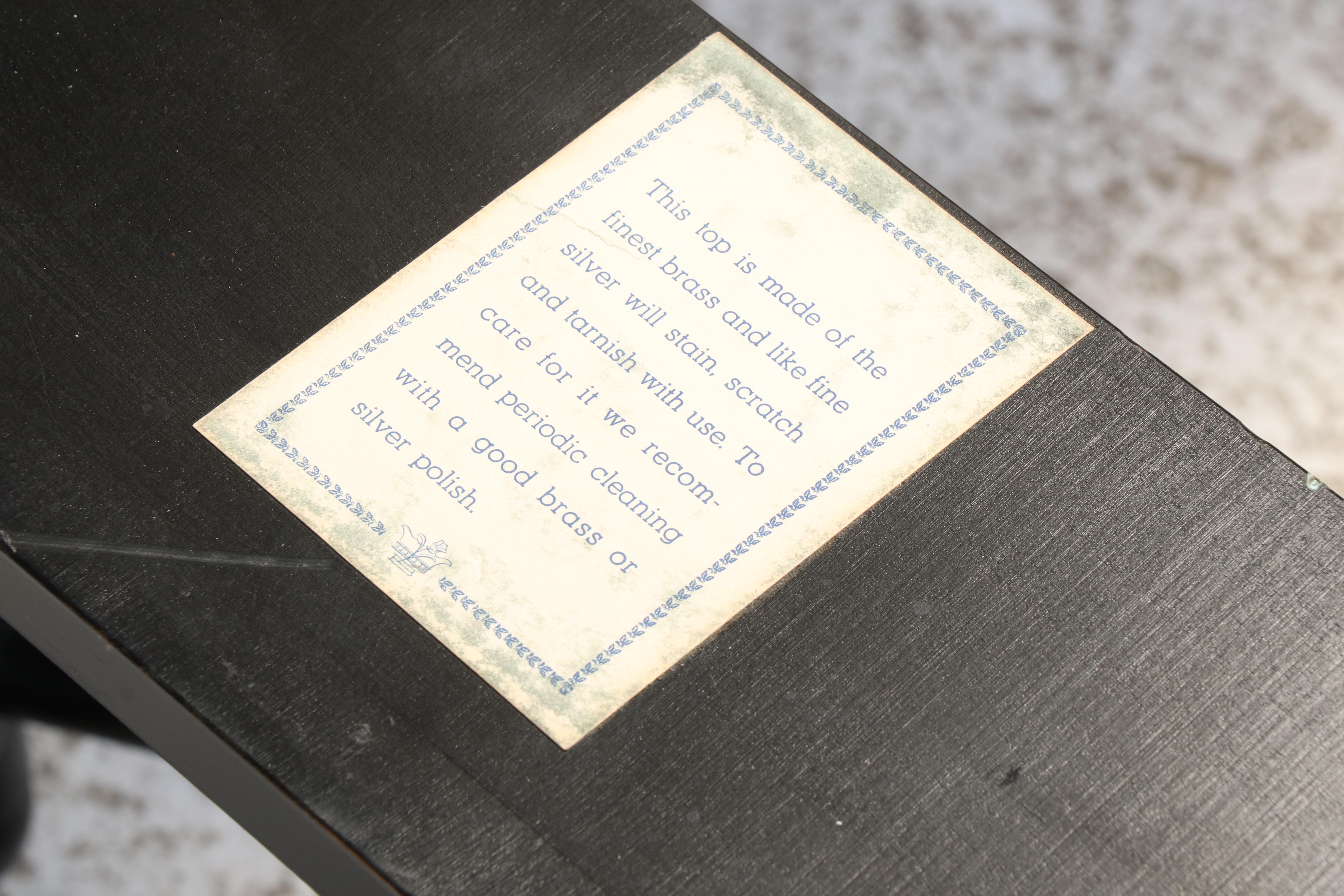 Baker Furniture Regency Style Ebonized and Brass Tray-Top Coffee Table