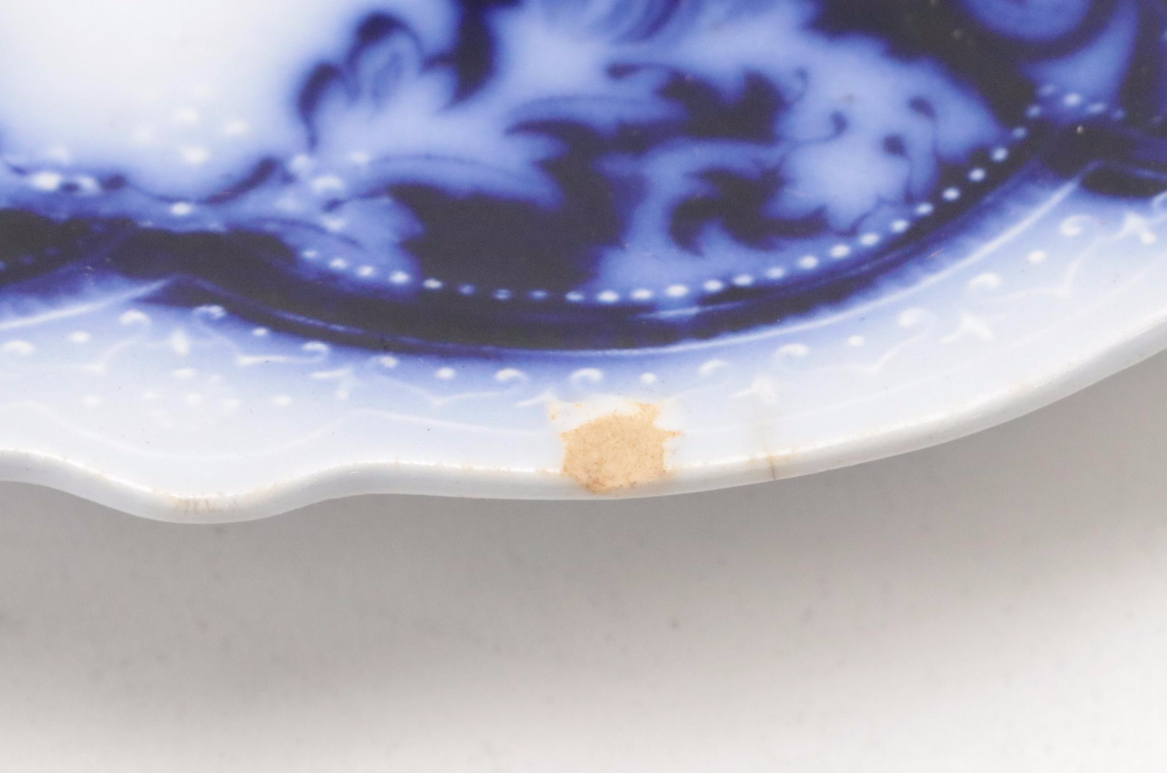 Johnson Bros "The Blue Danube" Flow Blue Ironstone Plates, Late 19th C