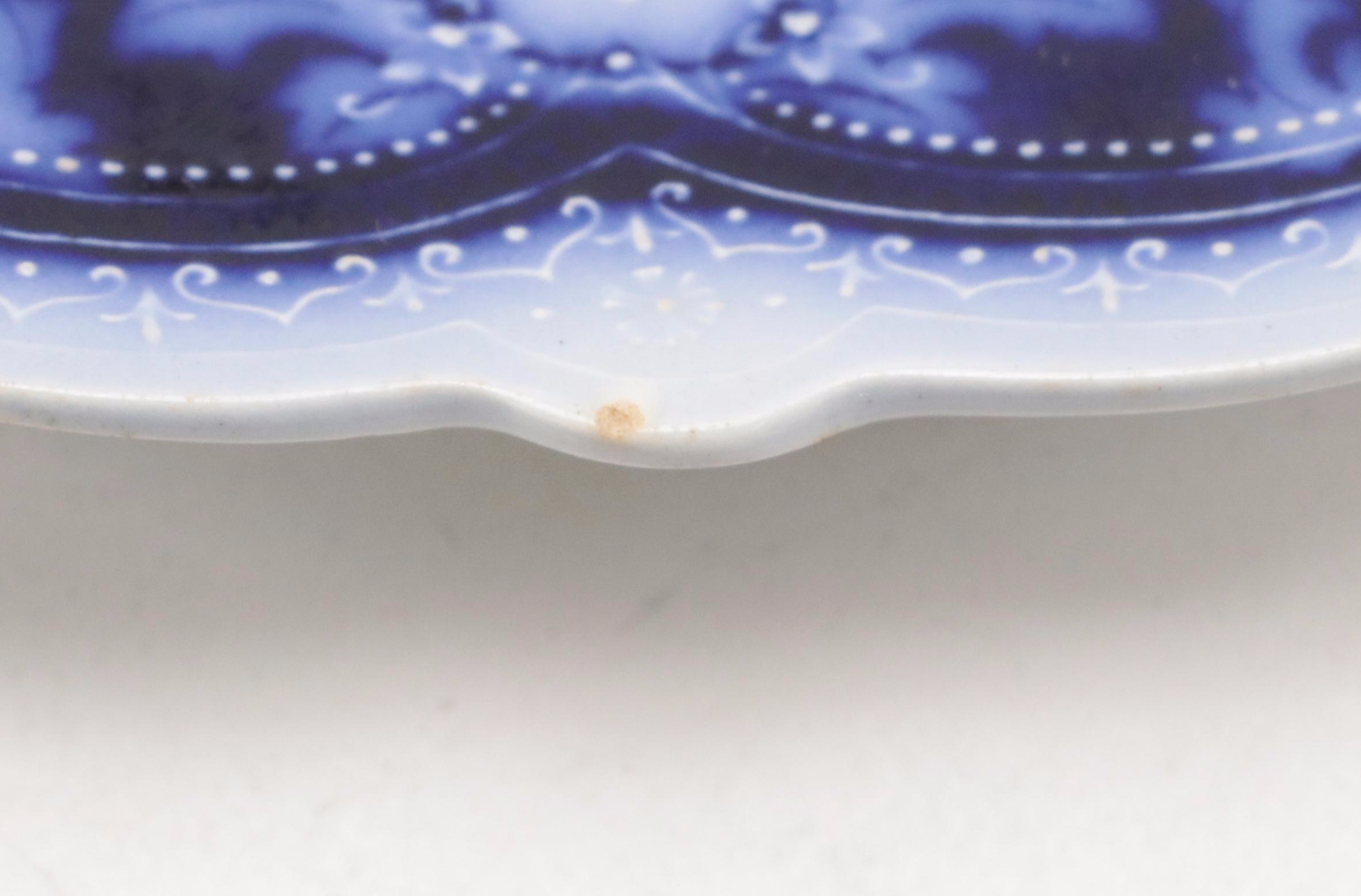 Johnson Bros "The Blue Danube" Flow Blue Ironstone Plates, Late 19th C