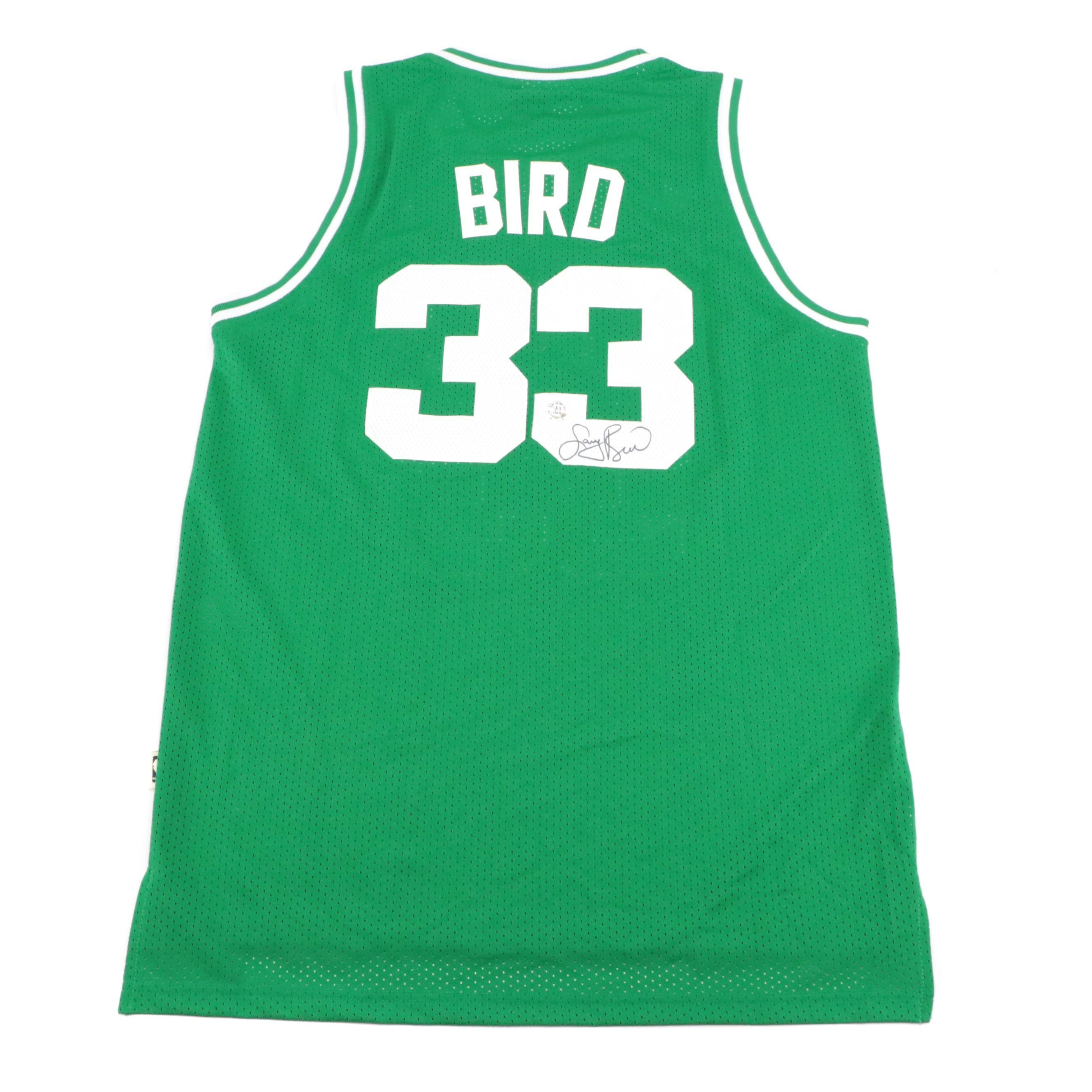 Larry Bird Signed Adidas Hardwood Classics Boston Celtics Basketball Jersey