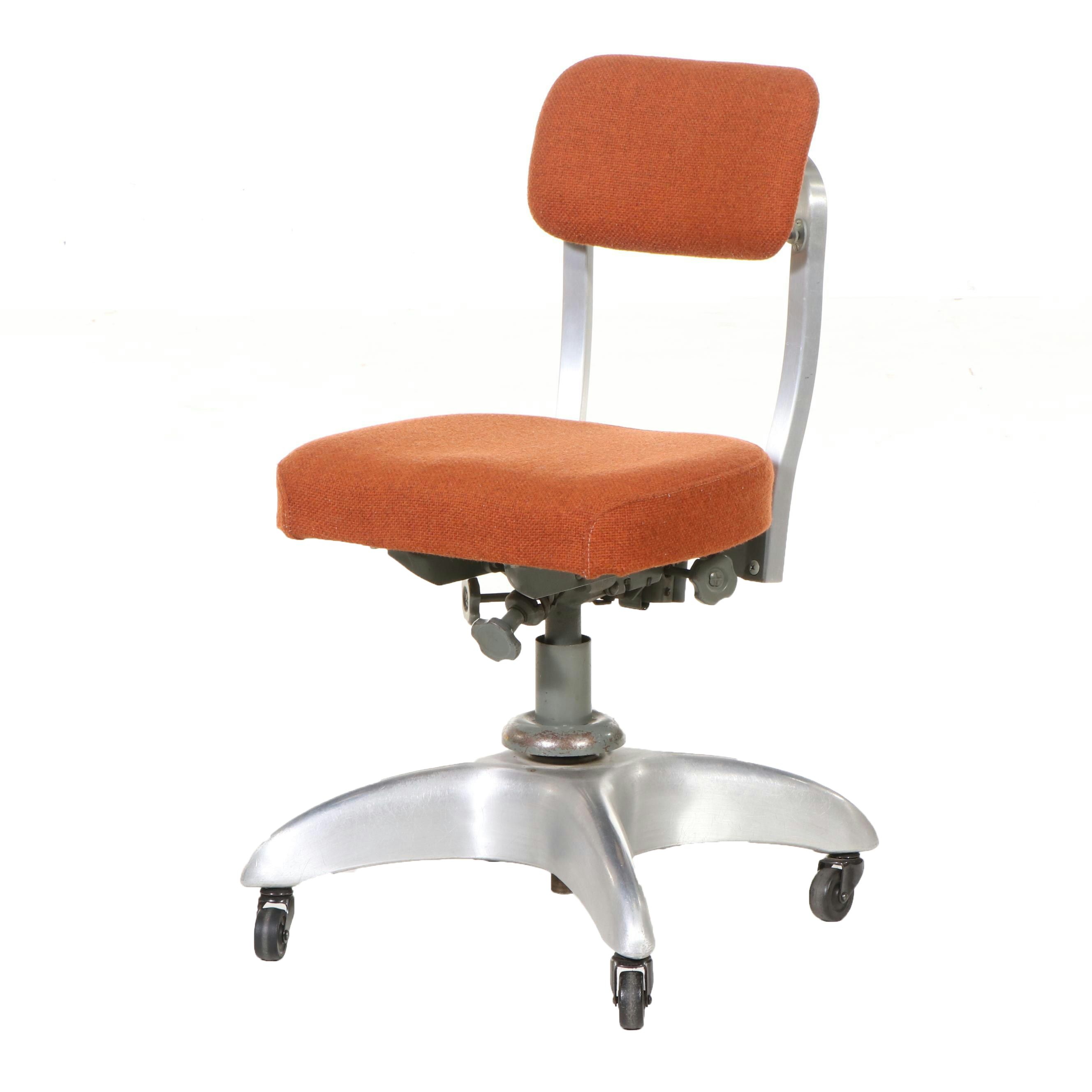 The General Fireproofing Co. Mid Century Modern Upholstered Metal Typist's Chair