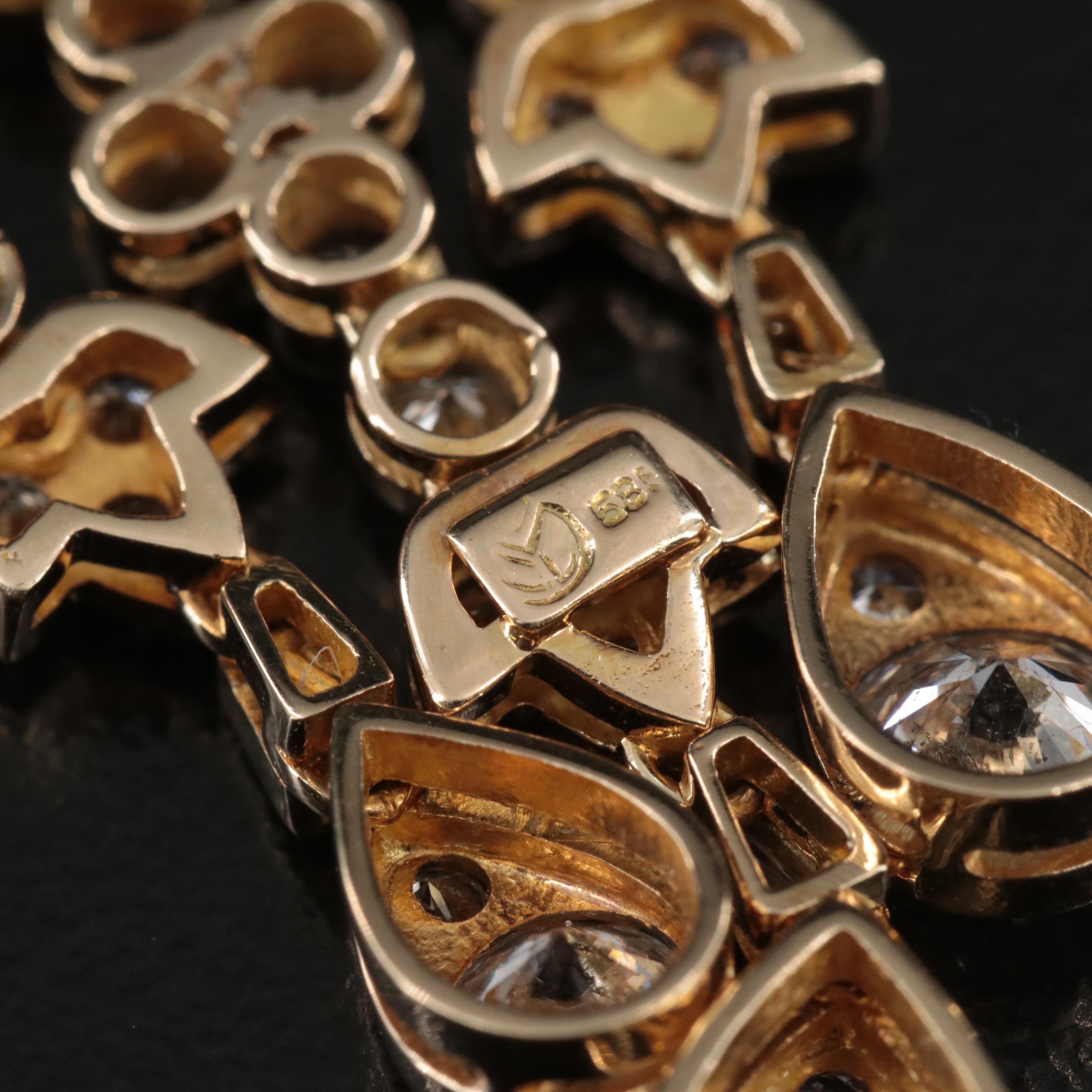 14K 6.73 CTW Diamond Stud and Girandole Enhancer Earring Set