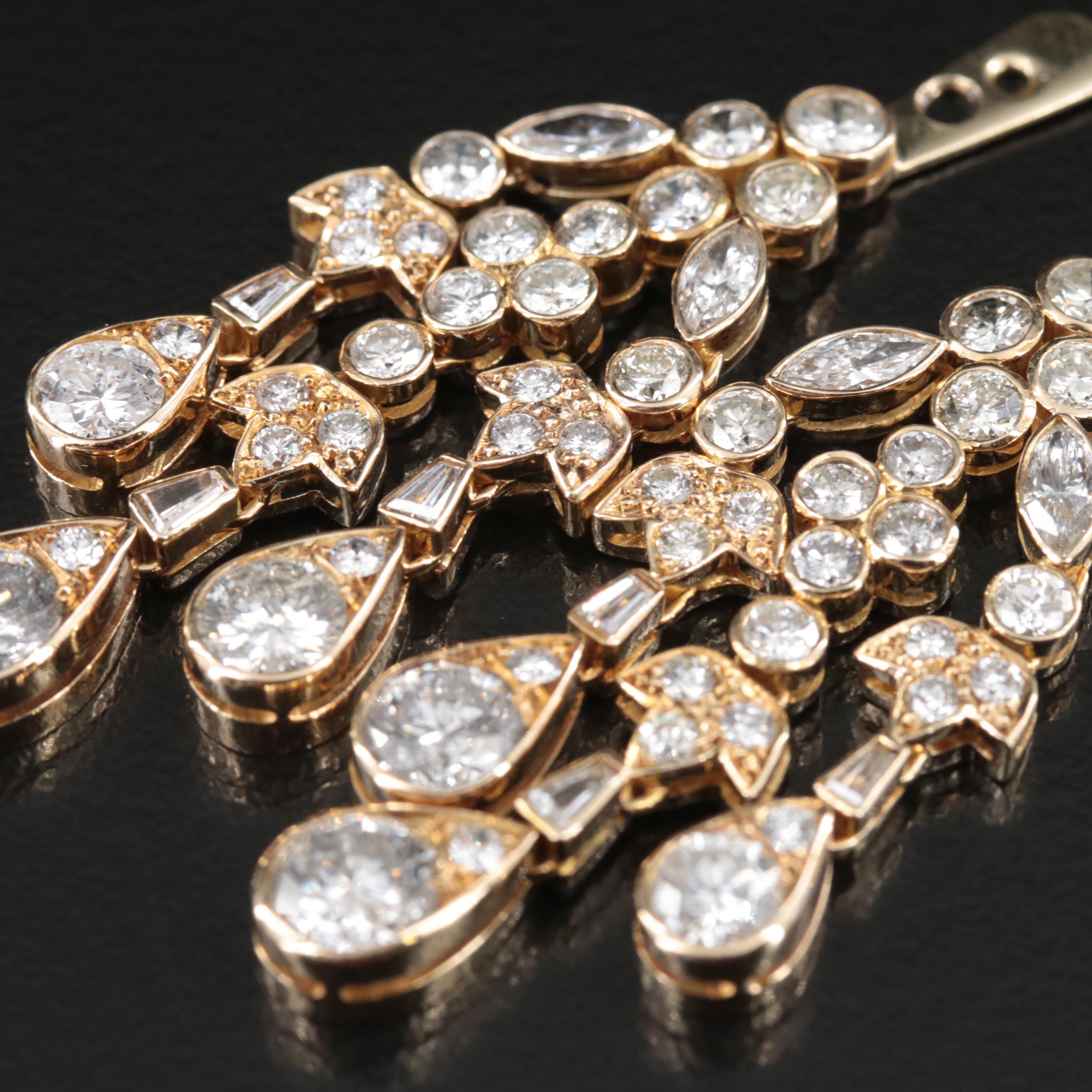 14K 6.73 CTW Diamond Stud and Girandole Enhancer Earring Set