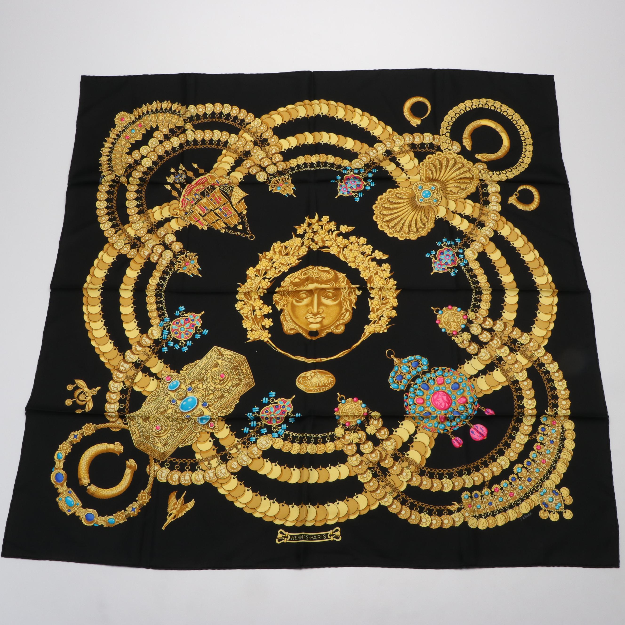 Hermès "Kosmima" Silk Twill Scarf 90