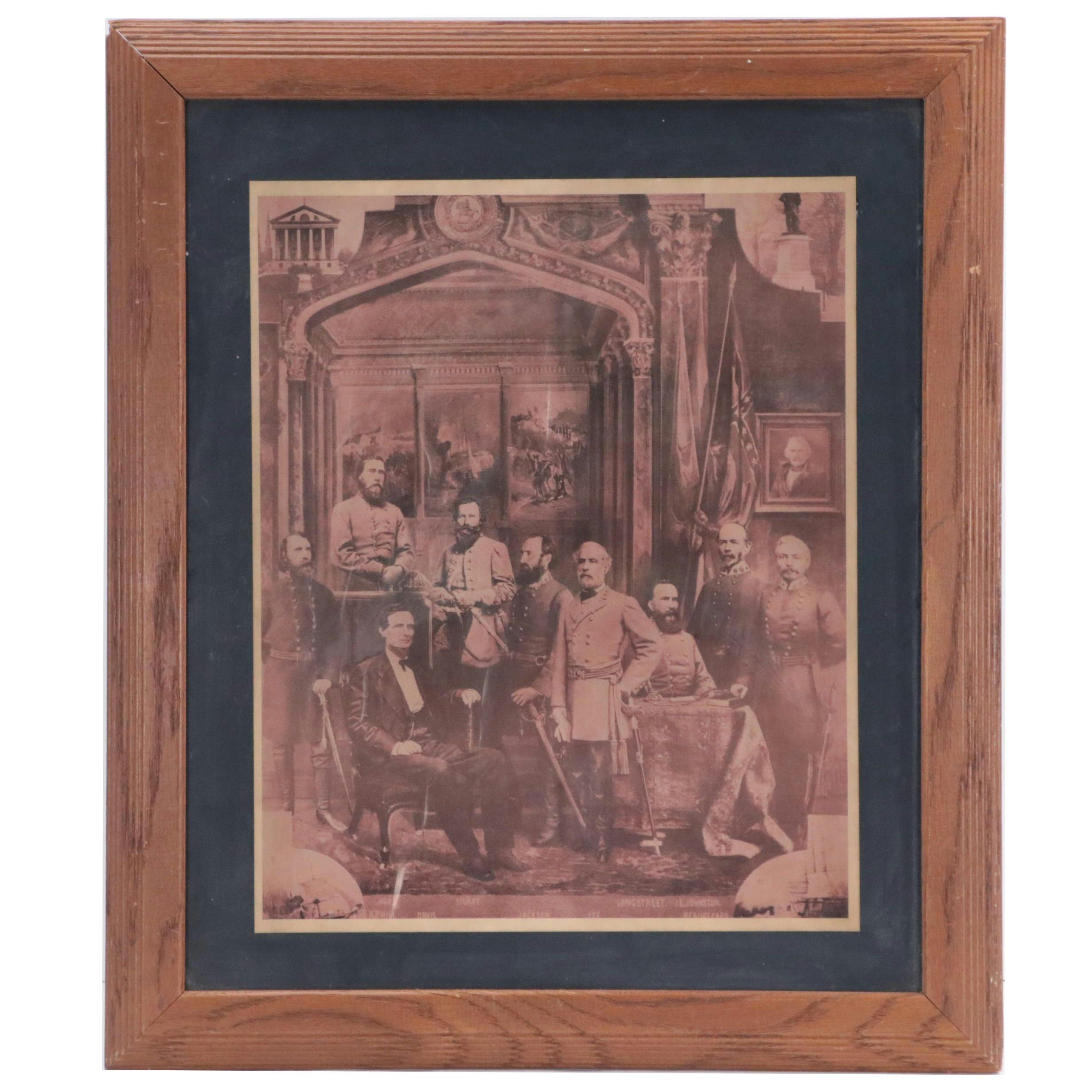Offset Lithograph of Confederate Generals
