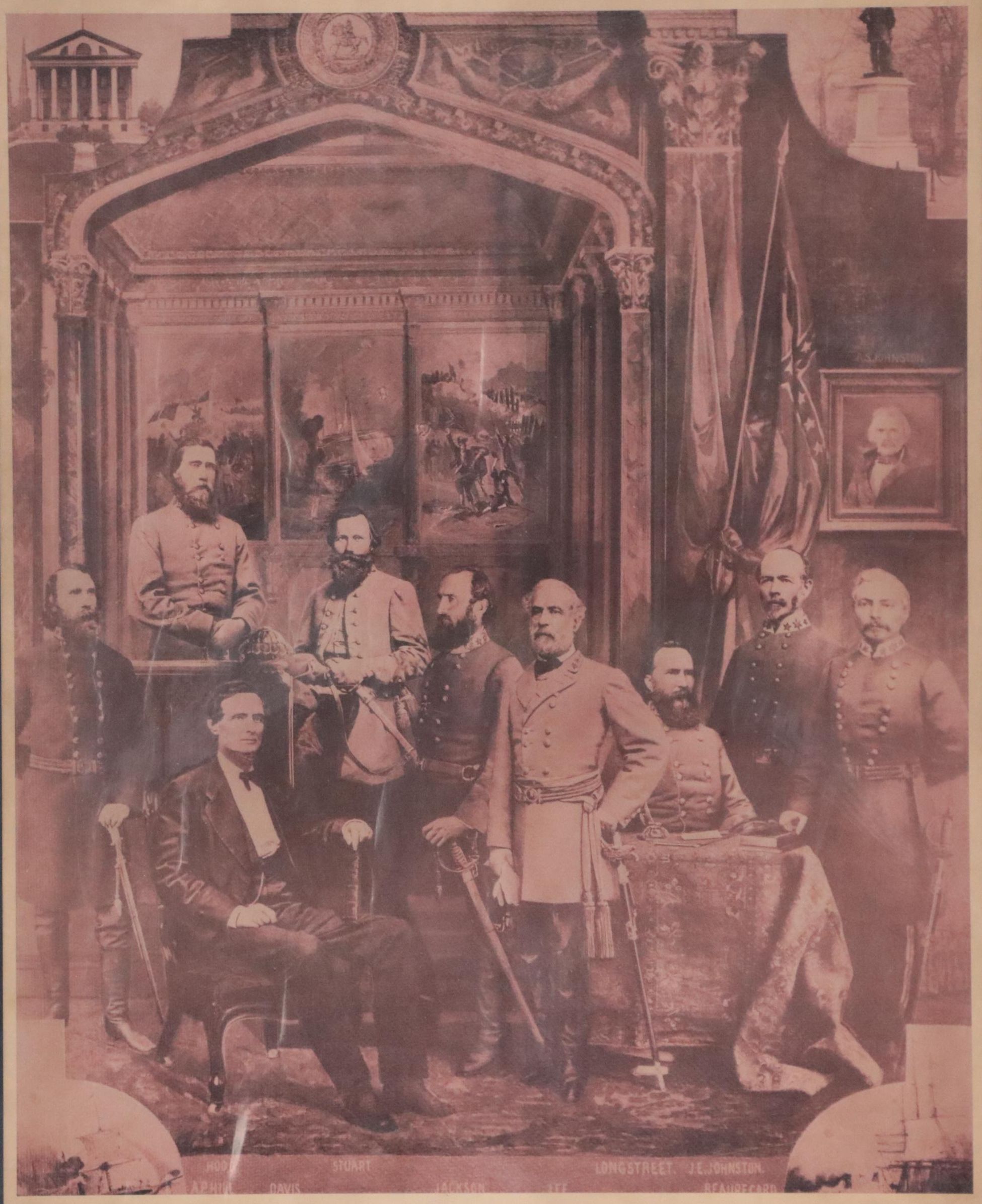 Offset Lithograph of Confederate Generals