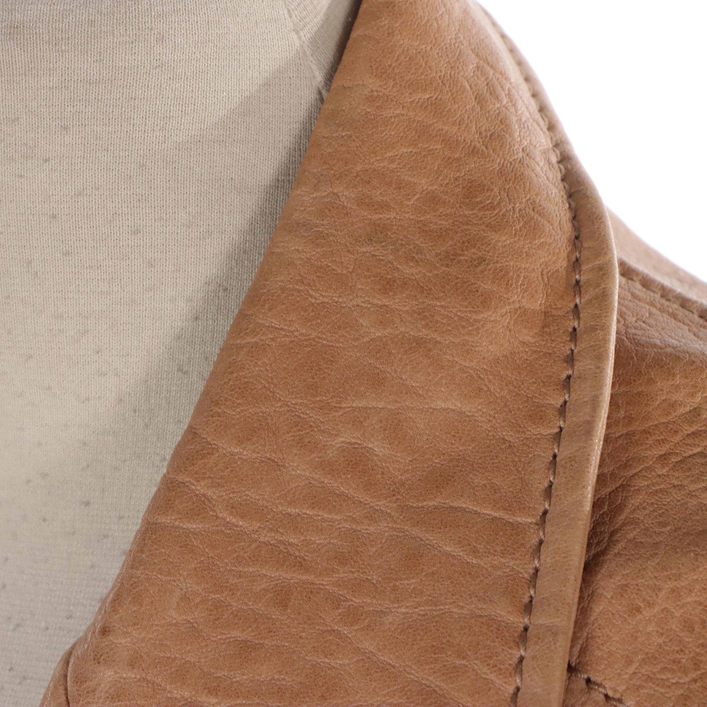 Prada Biker Jacket in Light Brown Lambskin Leather