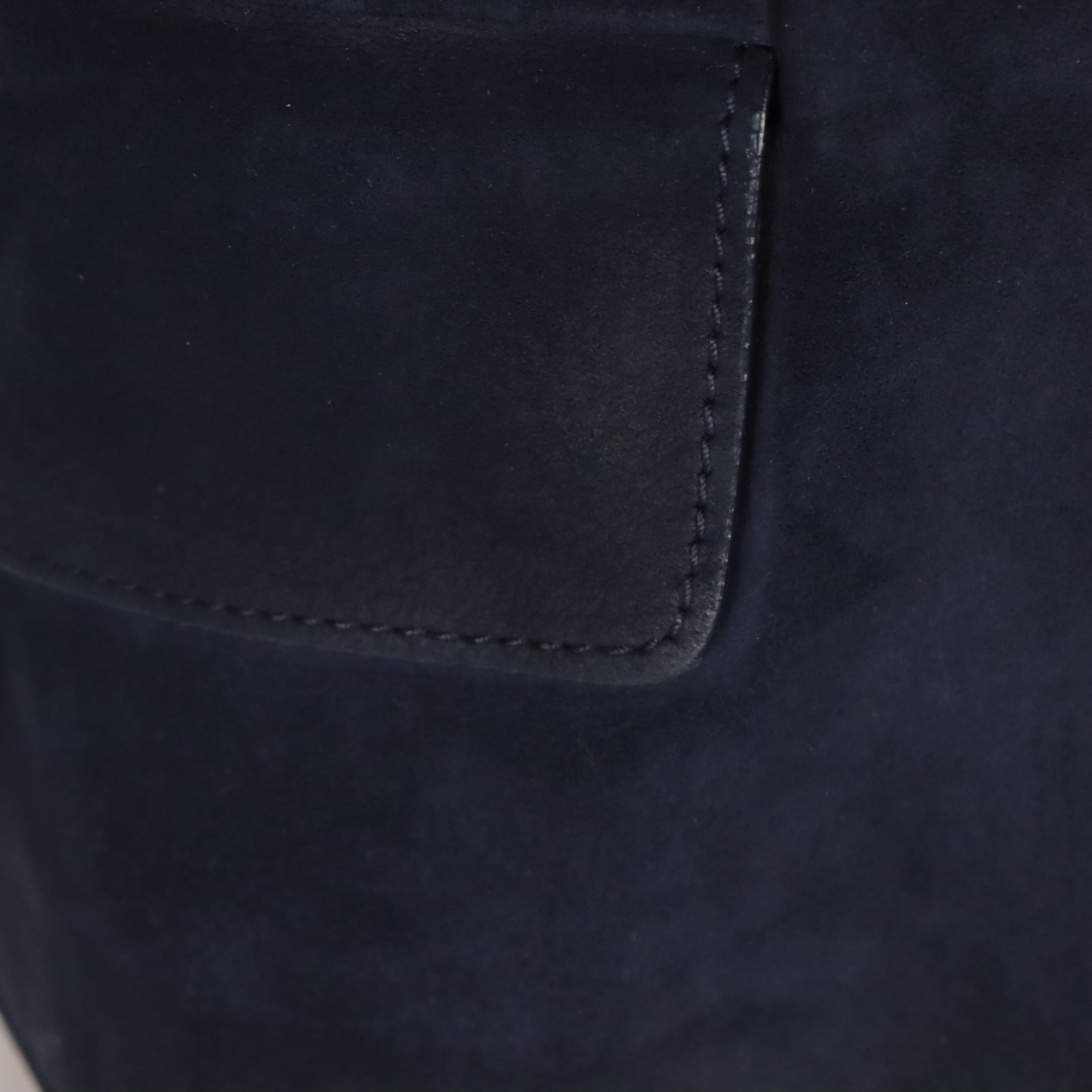 Prada Jacket in Navy Blue Suede Lambskin Leather