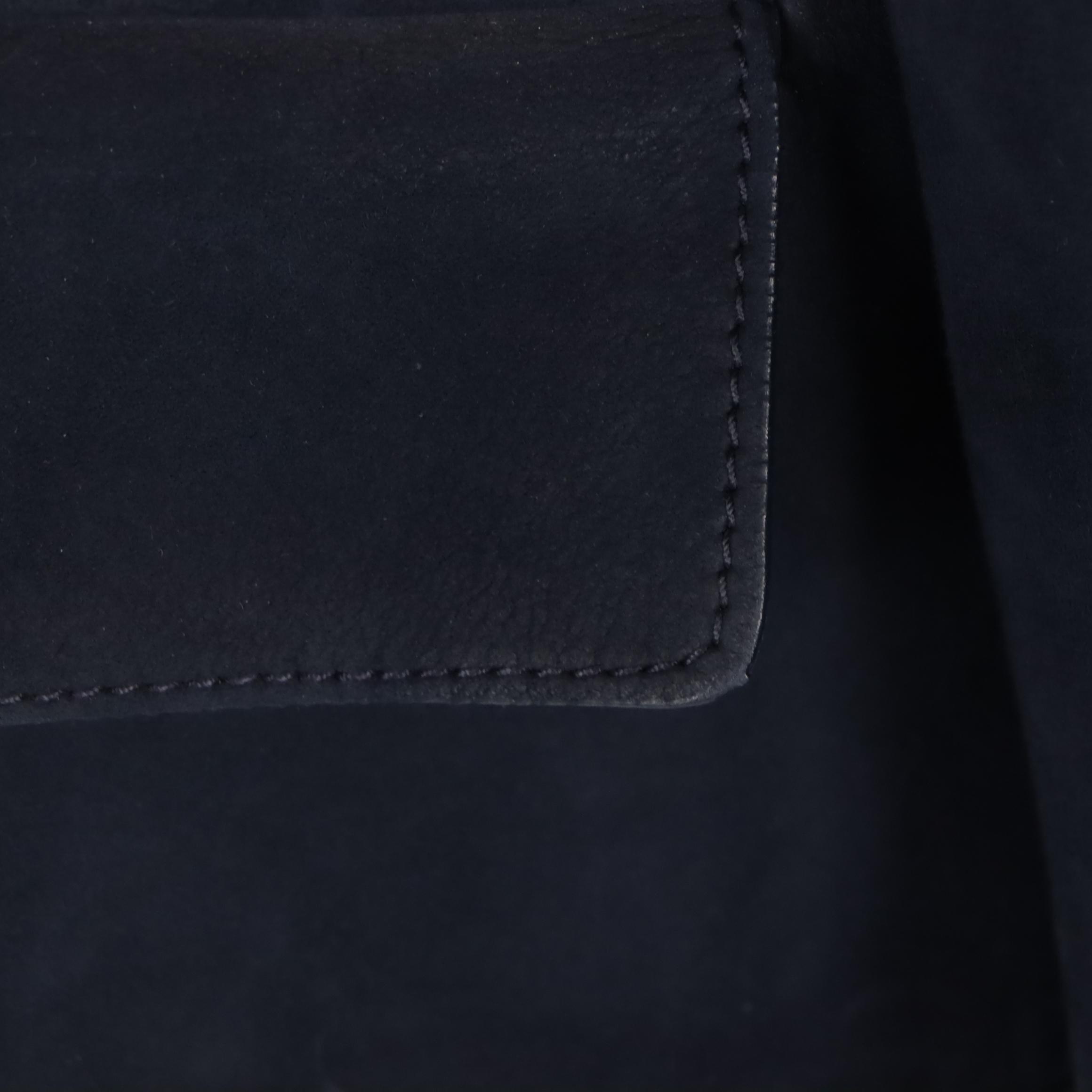 Prada Jacket in Navy Blue Suede Lambskin Leather