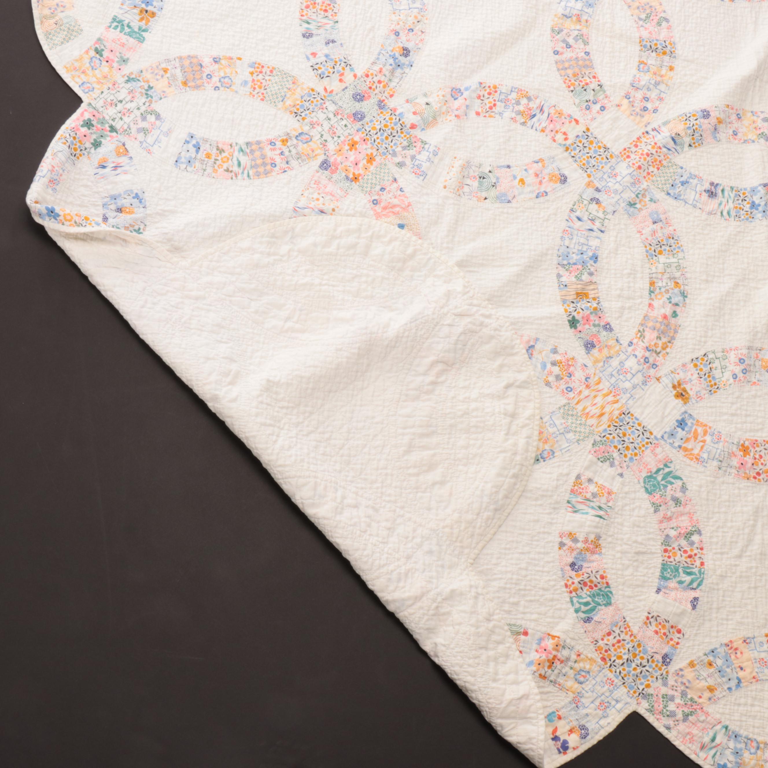 Handmade "Double Wedding Ring" and "Grandmother's Flower Garden" Quilts