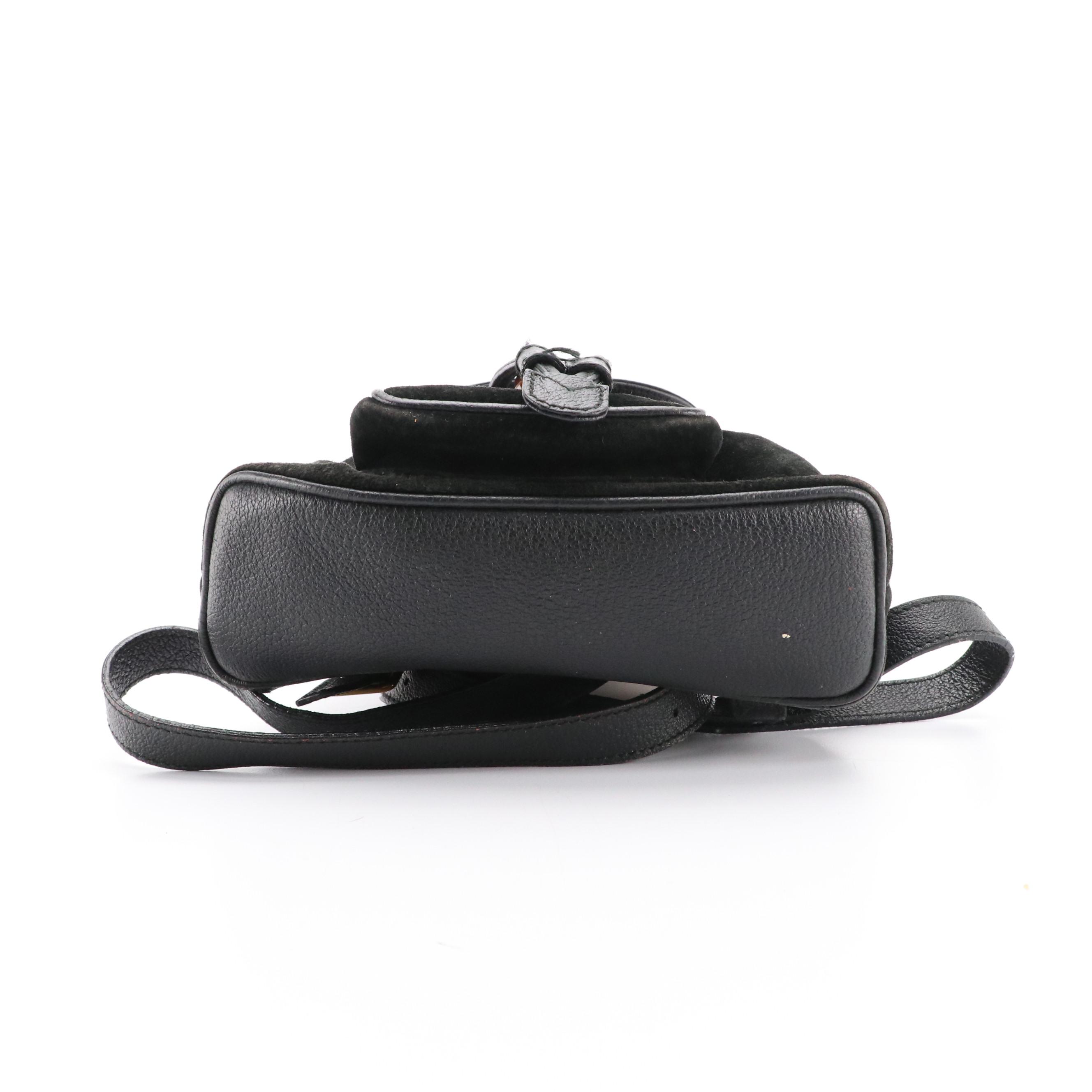 Gucci Bamboo Mini Backpack Bag in Suede and Leather