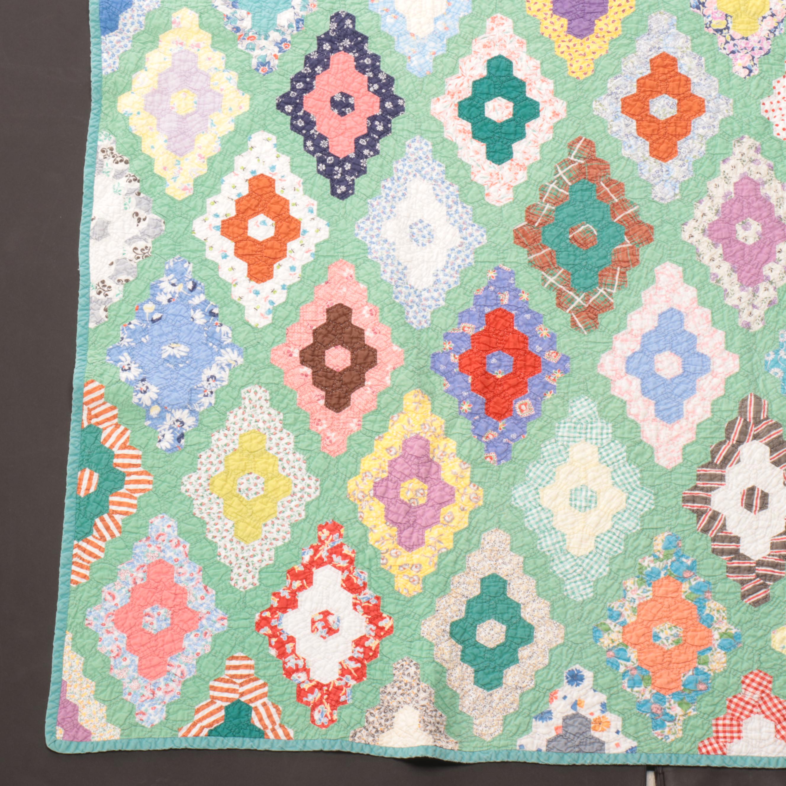 Handmade "Double Wedding Ring" and "Grandmother's Flower Garden" Quilts