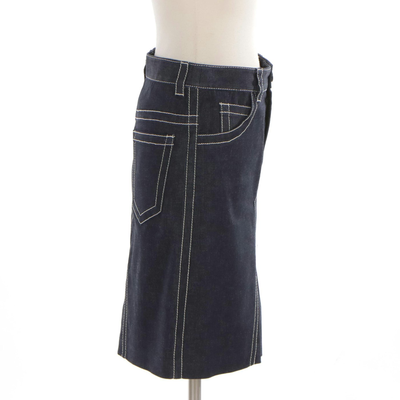 Prada Denim Skirt with Contrast Stitching | EBTH