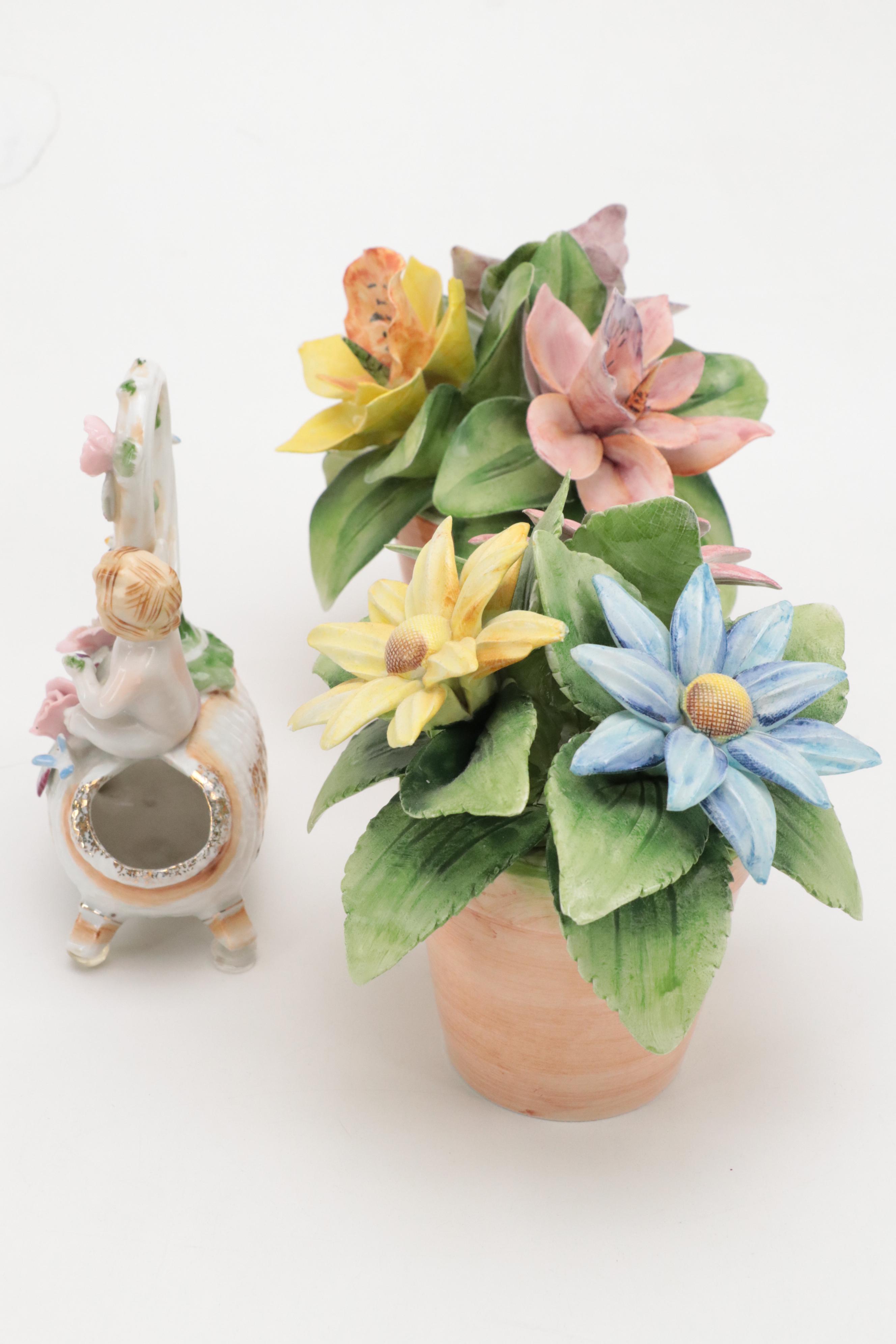 French Limoges Porcelain Lidded Box With Italian and Japanese Porcelain Décor