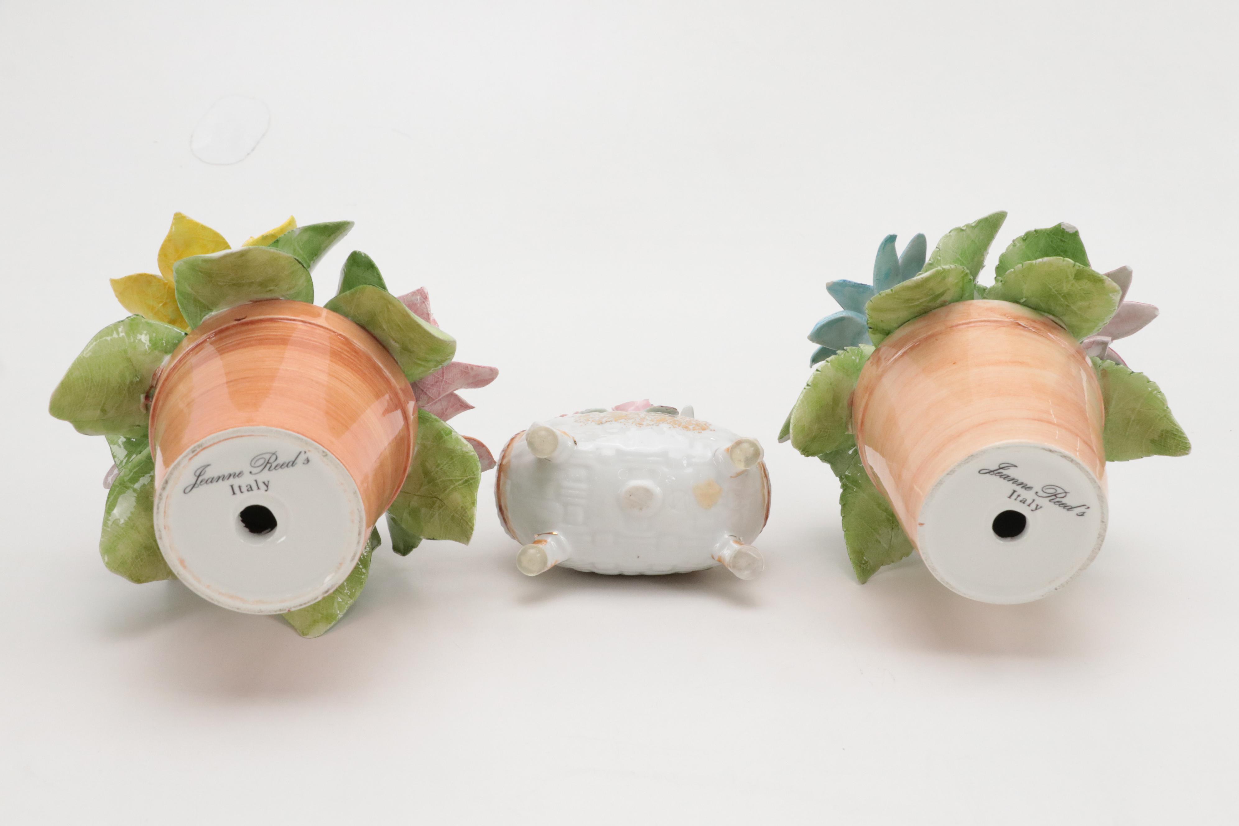 French Limoges Porcelain Lidded Box With Italian and Japanese Porcelain Décor