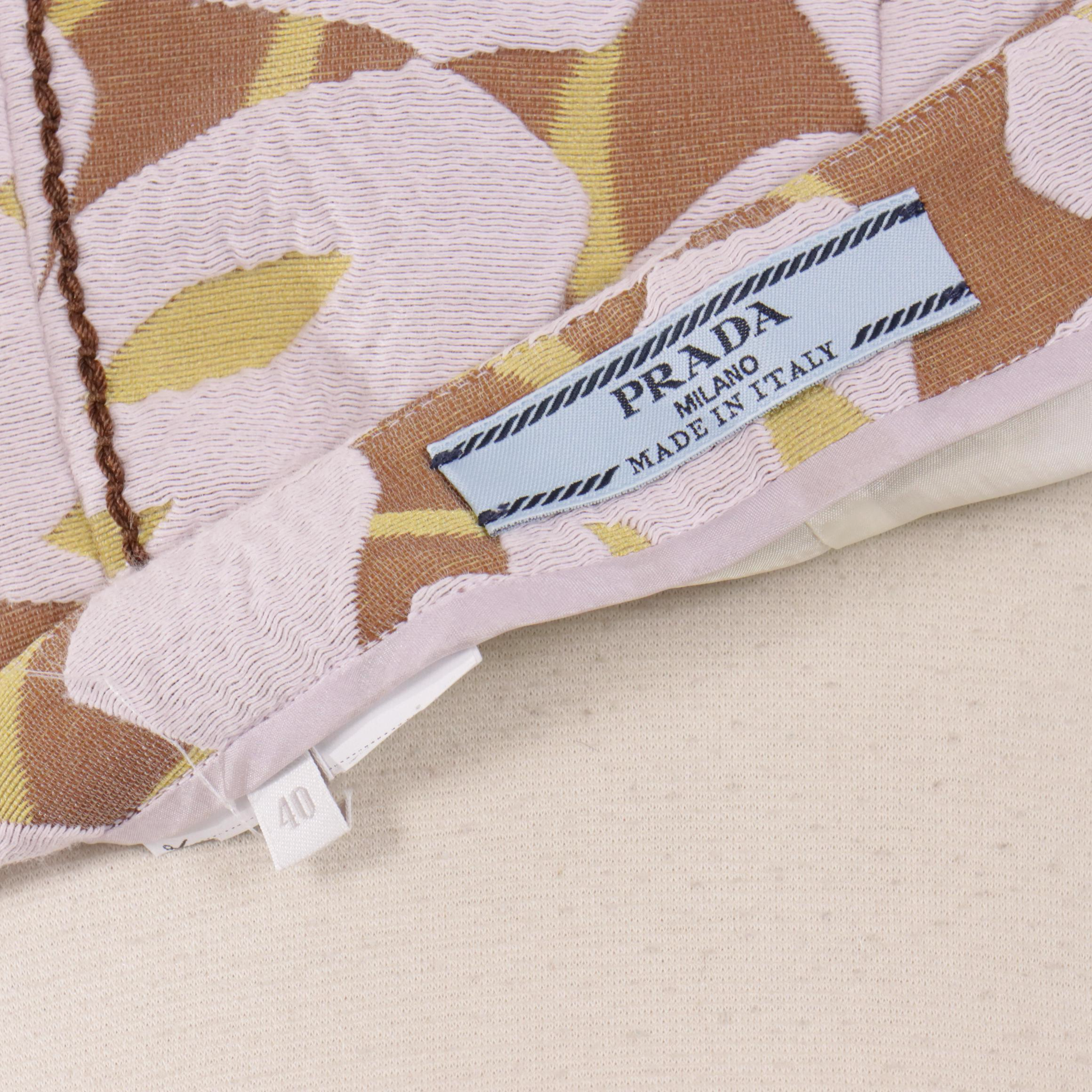 Prada Textured Jacquard Skirt with Stitching Detail