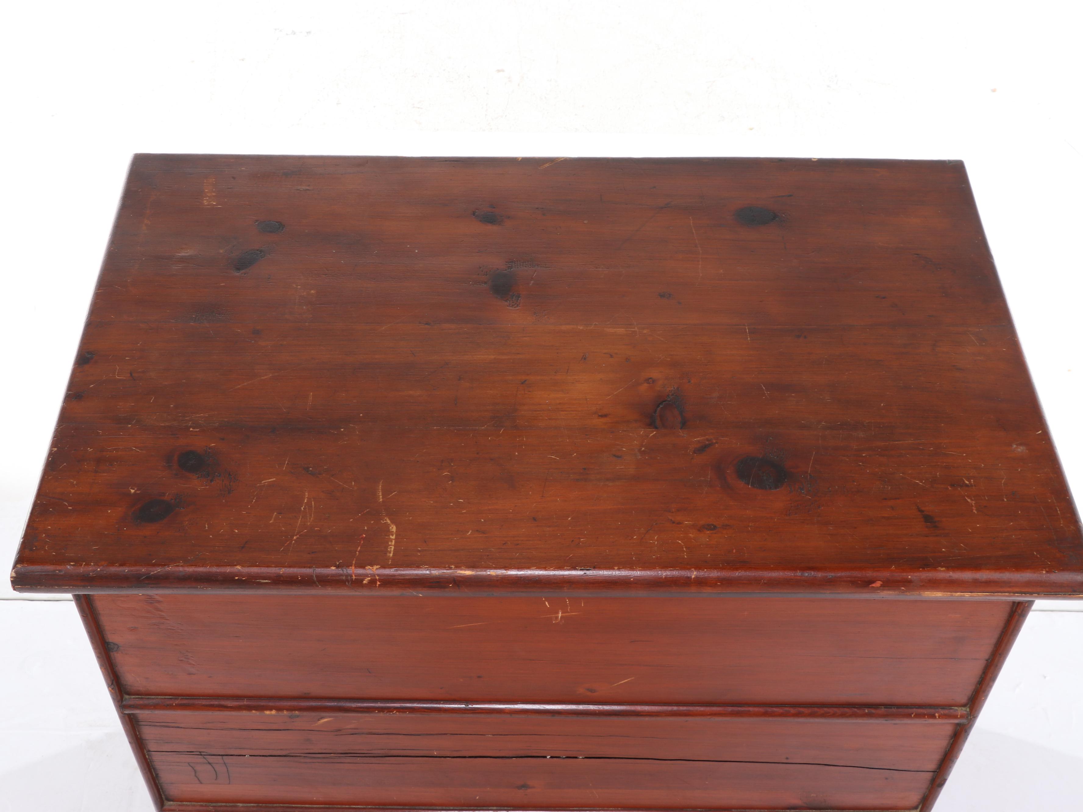 American Primitive Pine Mule Chest, Early 19th Century