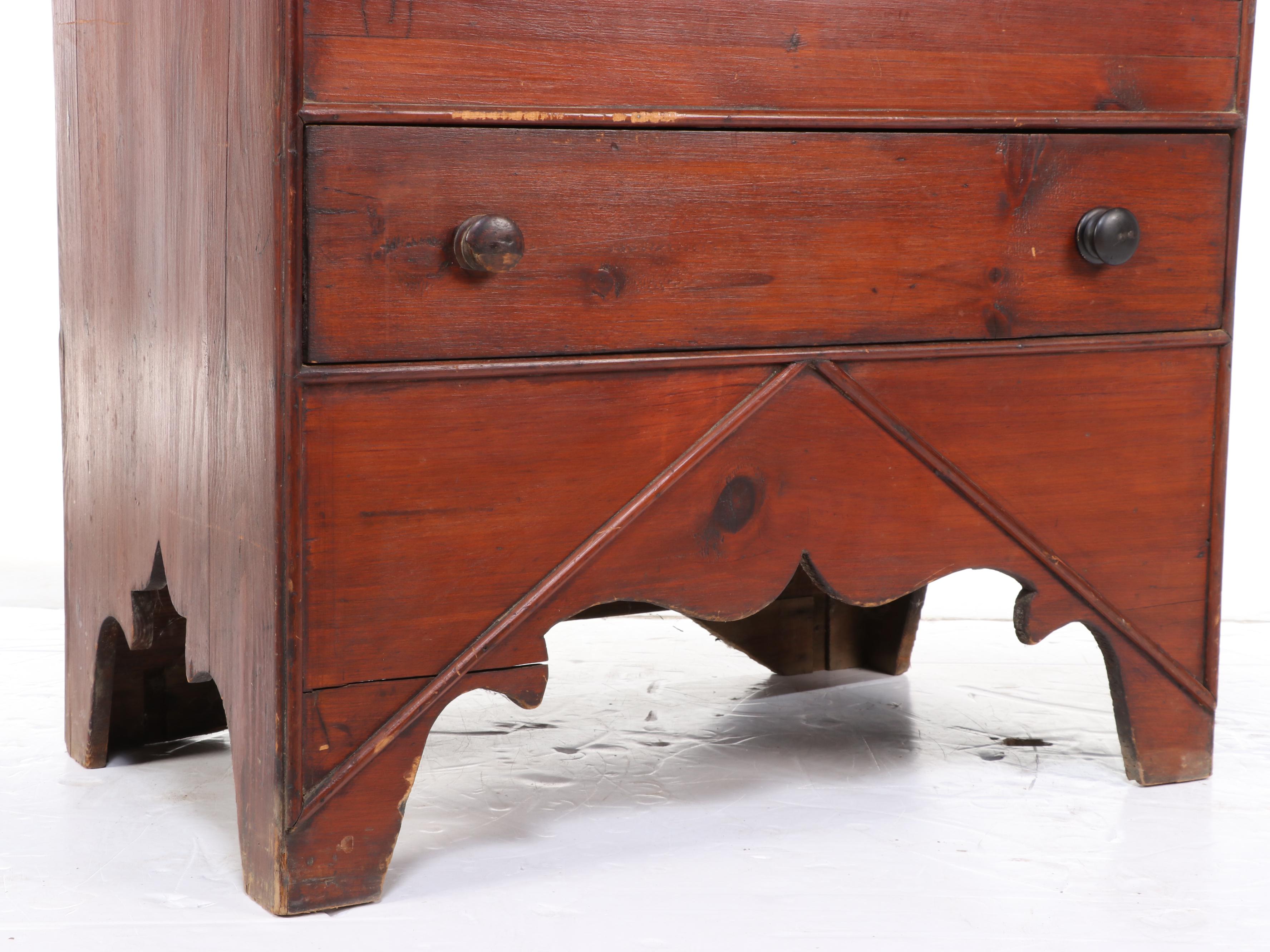 American Primitive Pine Mule Chest, Early 19th Century