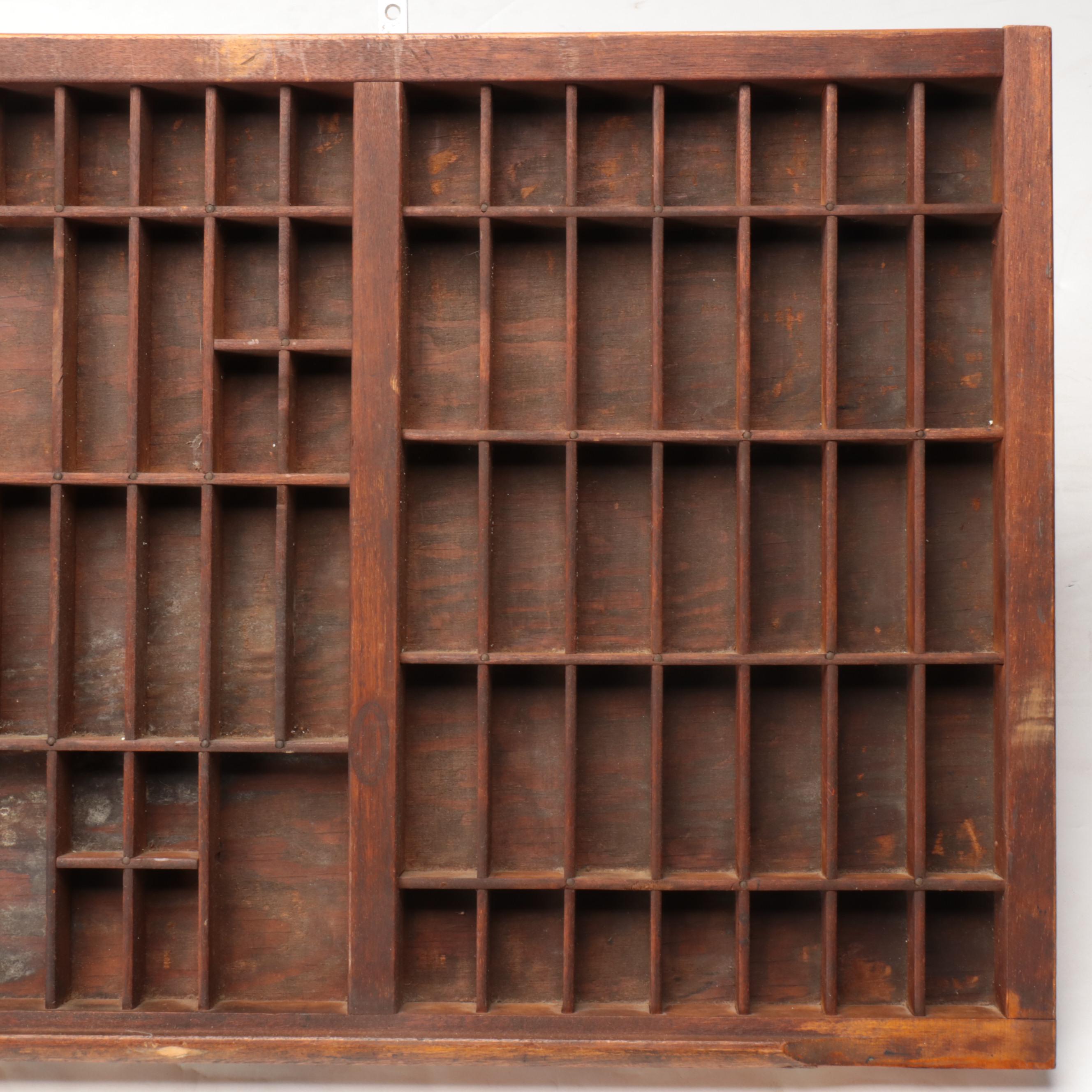 Divided Wooden Sewing Notions Organizer, Early to Mid-20th Century