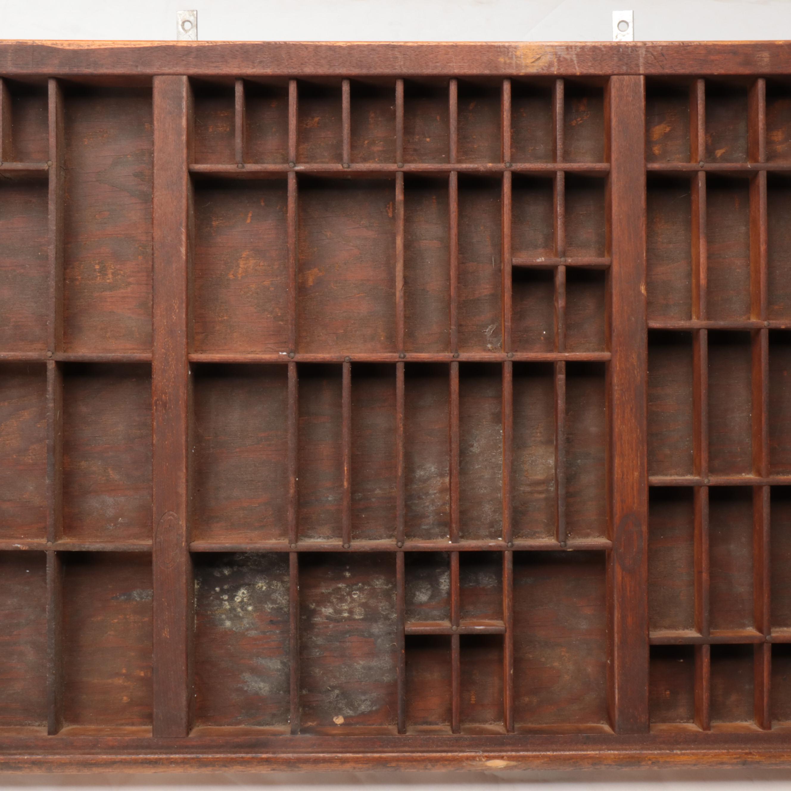 Divided Wooden Sewing Notions Organizer, Early to Mid-20th Century