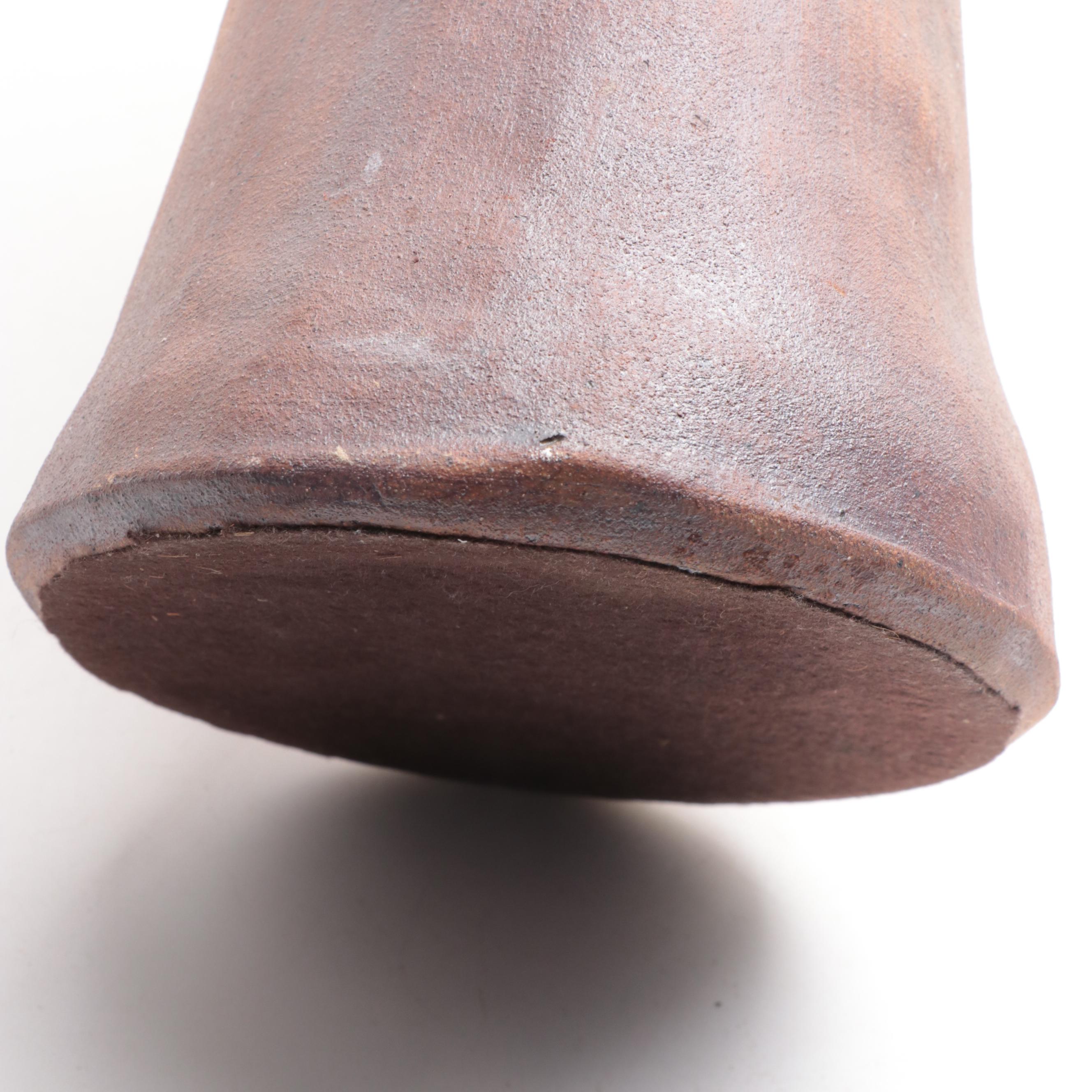 Lynn Hone Hand-Sculpted Stoneware Clay Southwest Figure with Pot, 1987